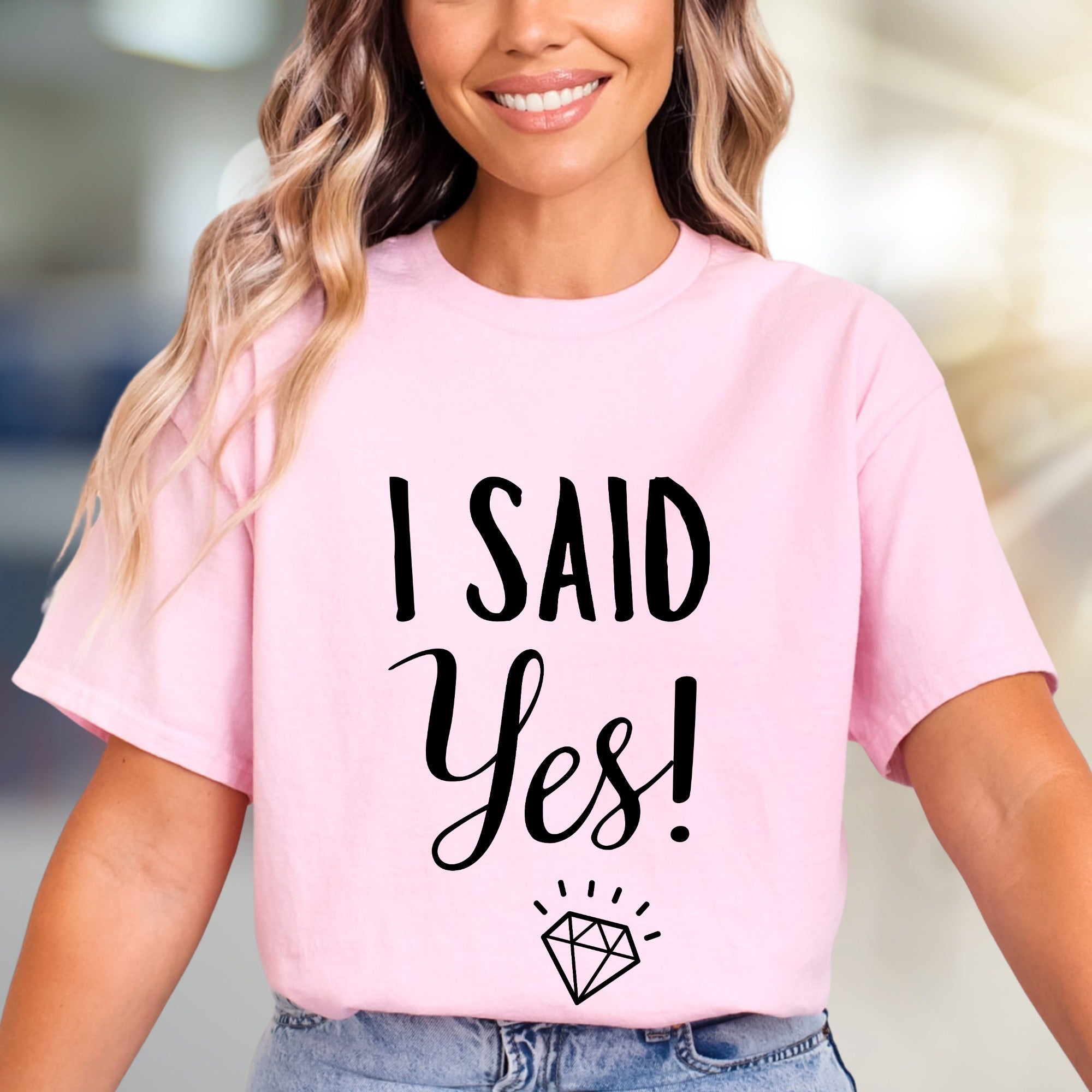 "I Said Yes!" Engagement Graphic Tee, a Bridal Party Pick for Brides-to-Be
