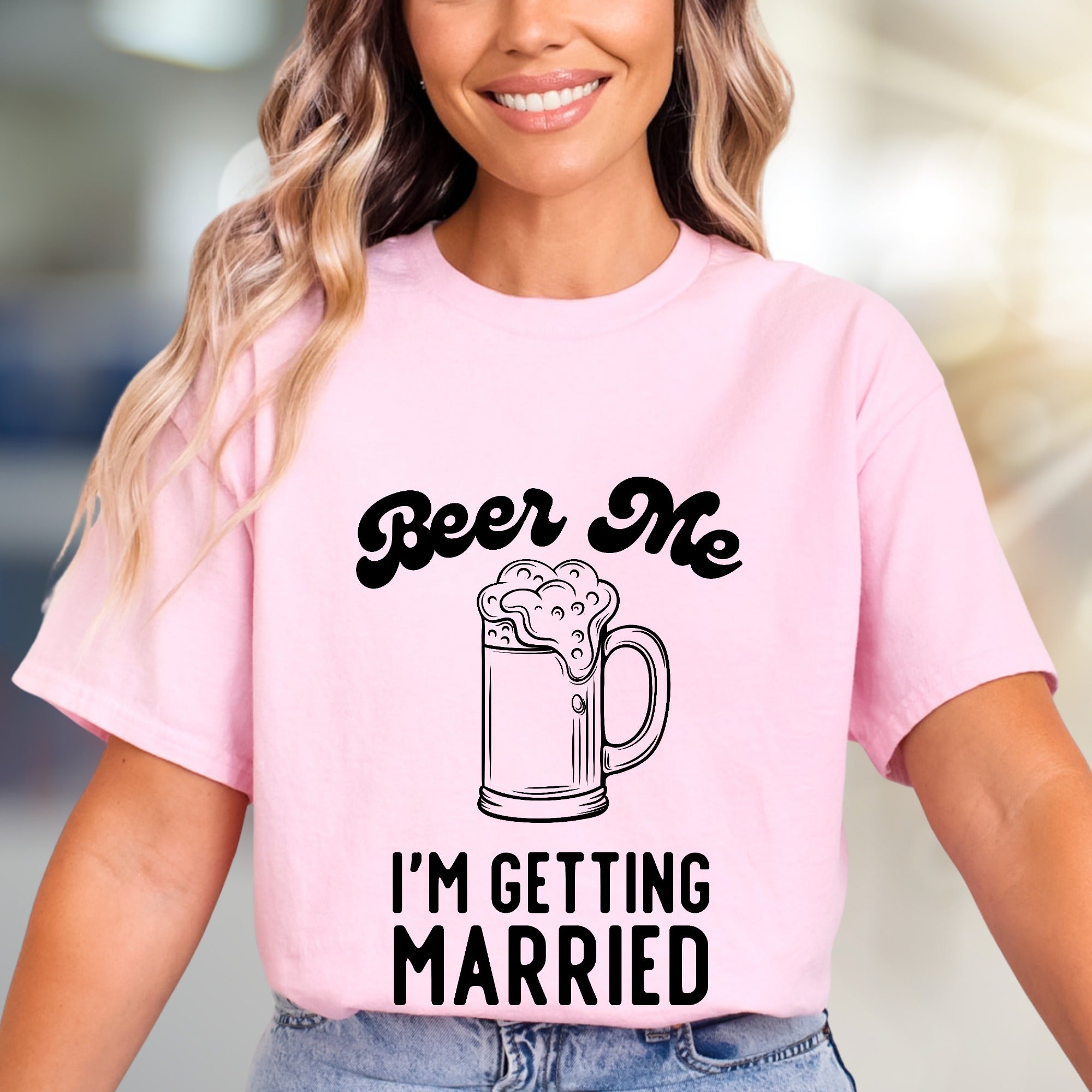 "Beer Me I'm Getting Married" Funny Bachelorette Graphic Tee, a Celebration Pick for Soon-to-be Wives