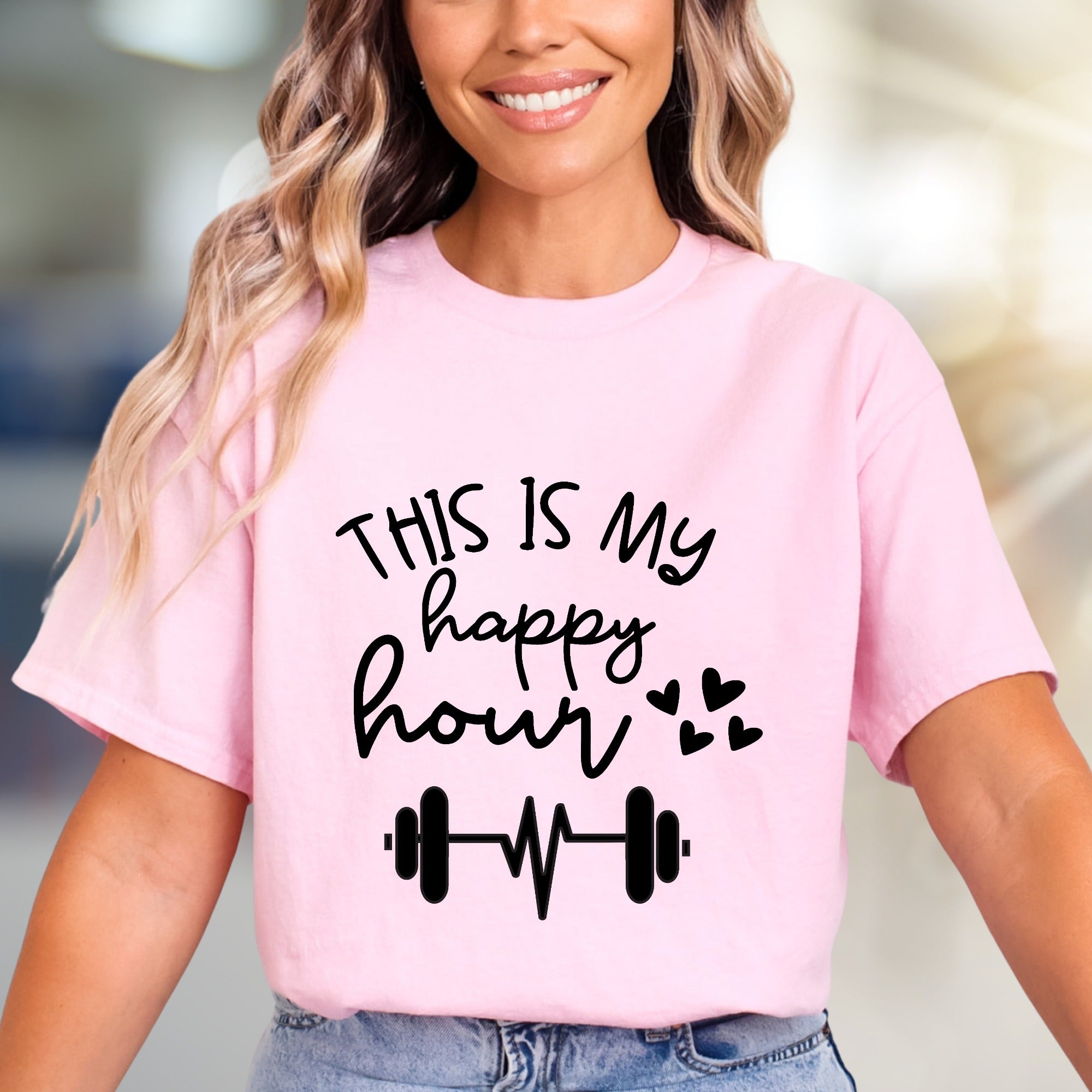 "THIS IS MY happy hour" Gym Graphic Tee, a Fitness Pick for Workout Lovers