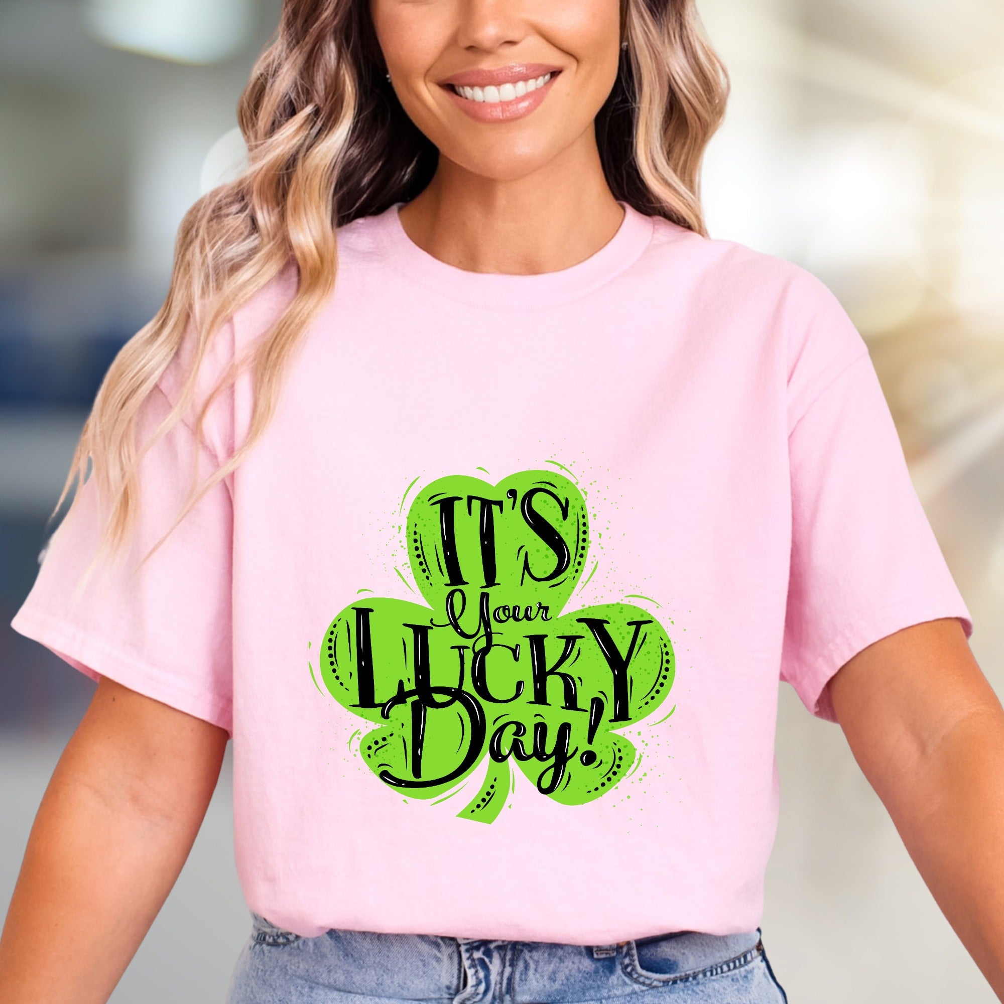 "IT'S Your LUCKY Day!" Shamrock Graphic Tee, a Festive St. Patrick's Pick for Everyone