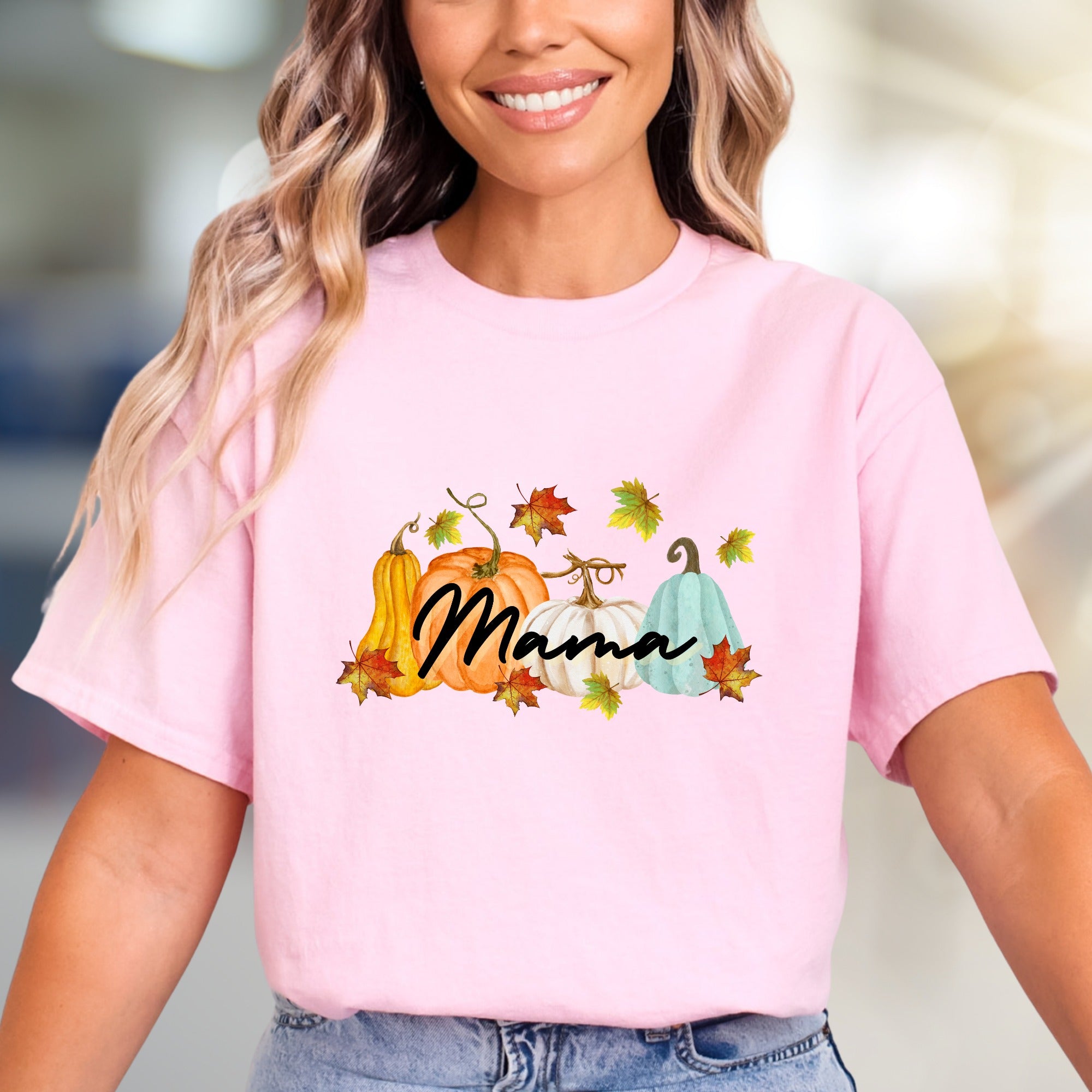 "Mama" Autumn Pumpkin Patch Graphic Tee, a Cozy Fall Pick for Moms