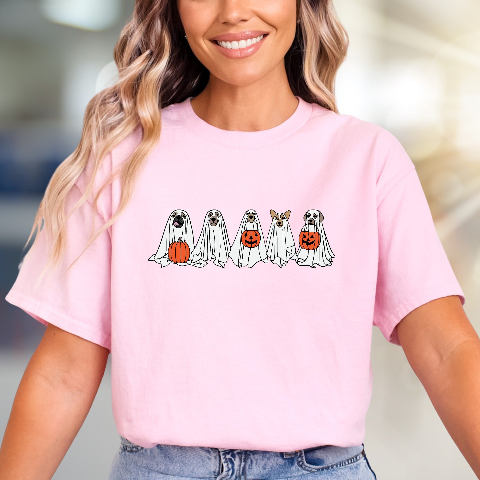 Cute Ghost Dog Halloween Graphic Tee, a Spooky Season Pick for Pet Lovers