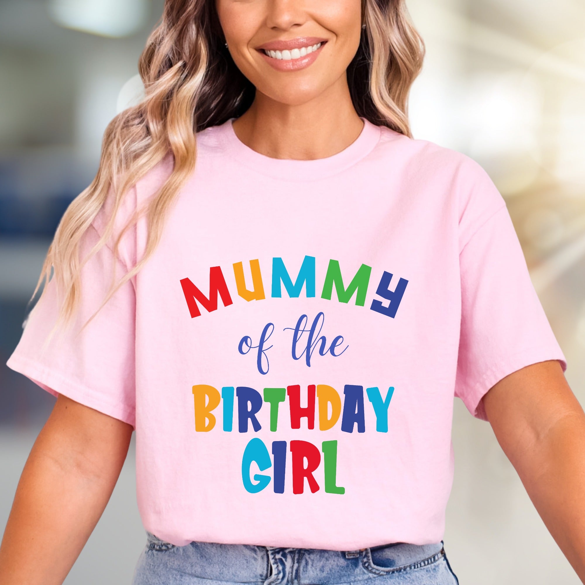 "Mummy of the Birthday Girl" Colorful Fun Graphic Tee, a Celebration Pick