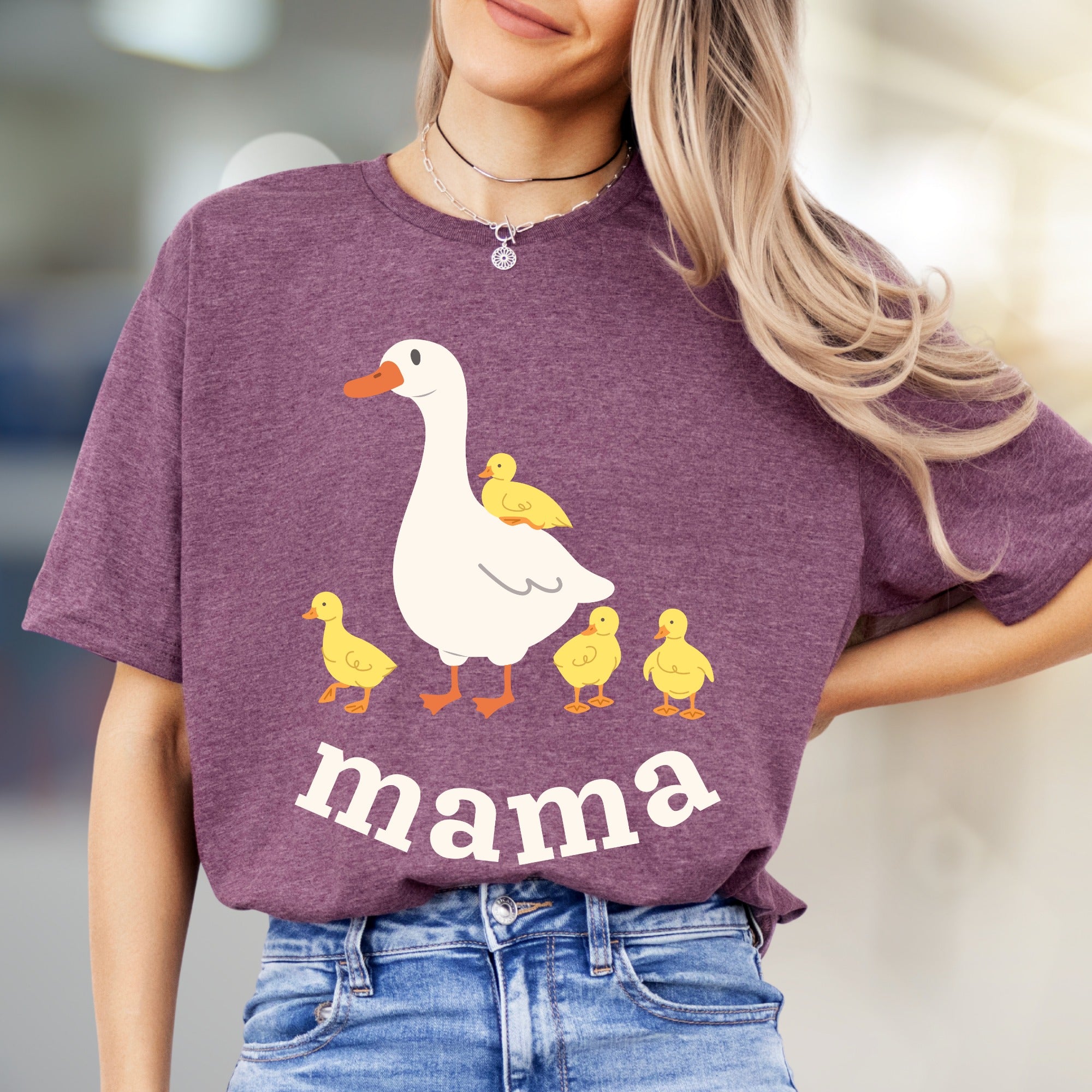 "Mama" Duck Family Graphic Tee, a Heartwarming Pick for Moms & Duck Lovers