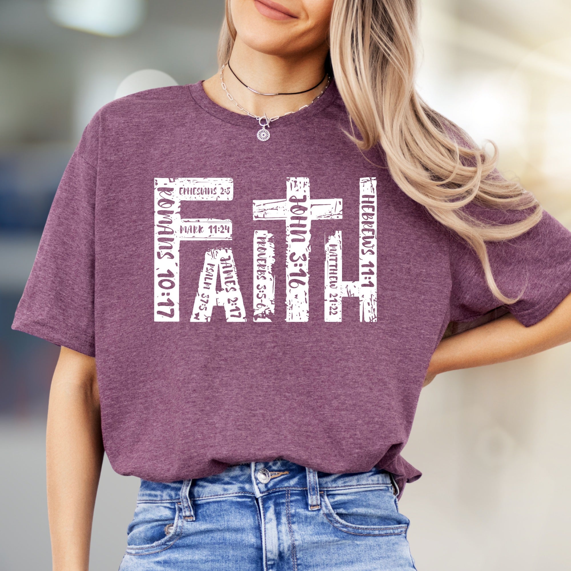 "FAITH" Scripture Verses Graphic Tee, a Christian Inspired Pick for Believers