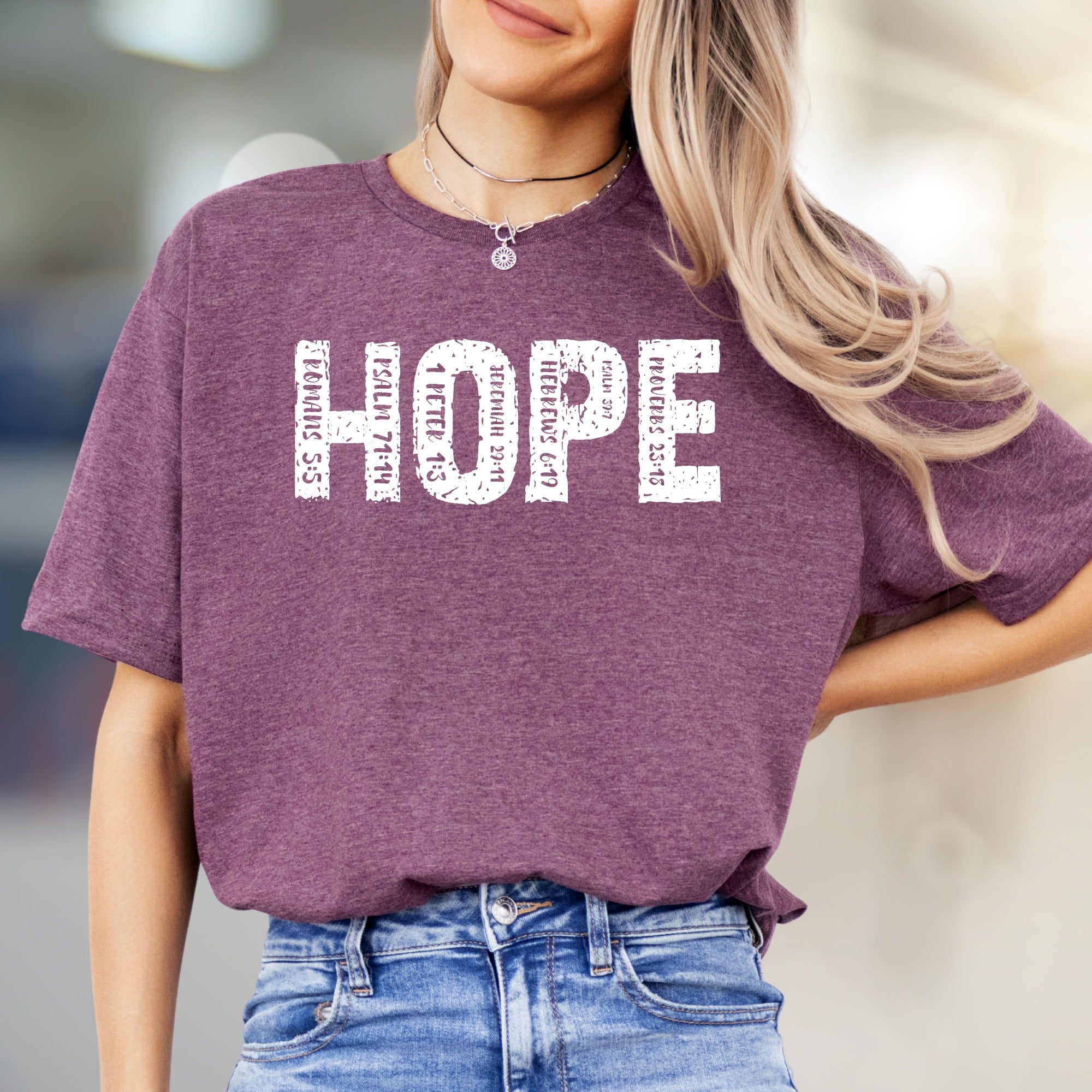 "HOPE" Scripture Word Art Graphic Tee, an Inspiring Christian Pick for Believers