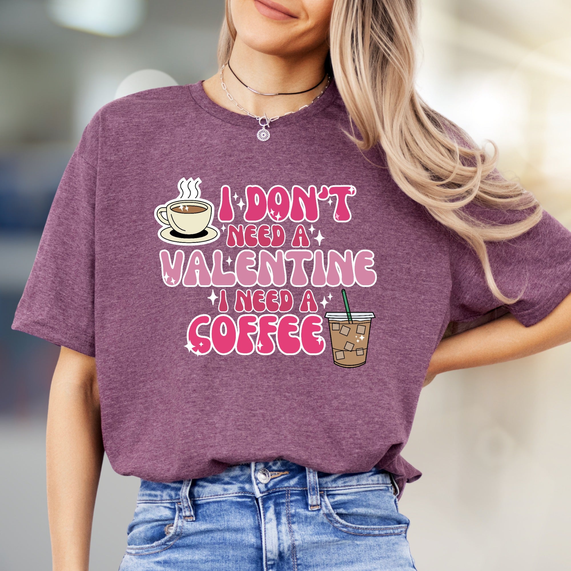 "I Don't Need A Valentine I Need A Coffee" Retro Graphic Tee, a Coffee Lover's Statement