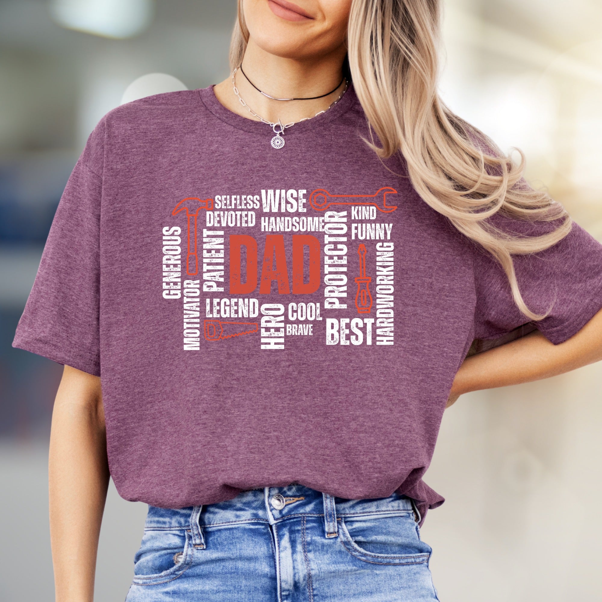 "DAD" Word Cloud Graphic Tee, a Father's Day Perfect Pick for Loved Ones