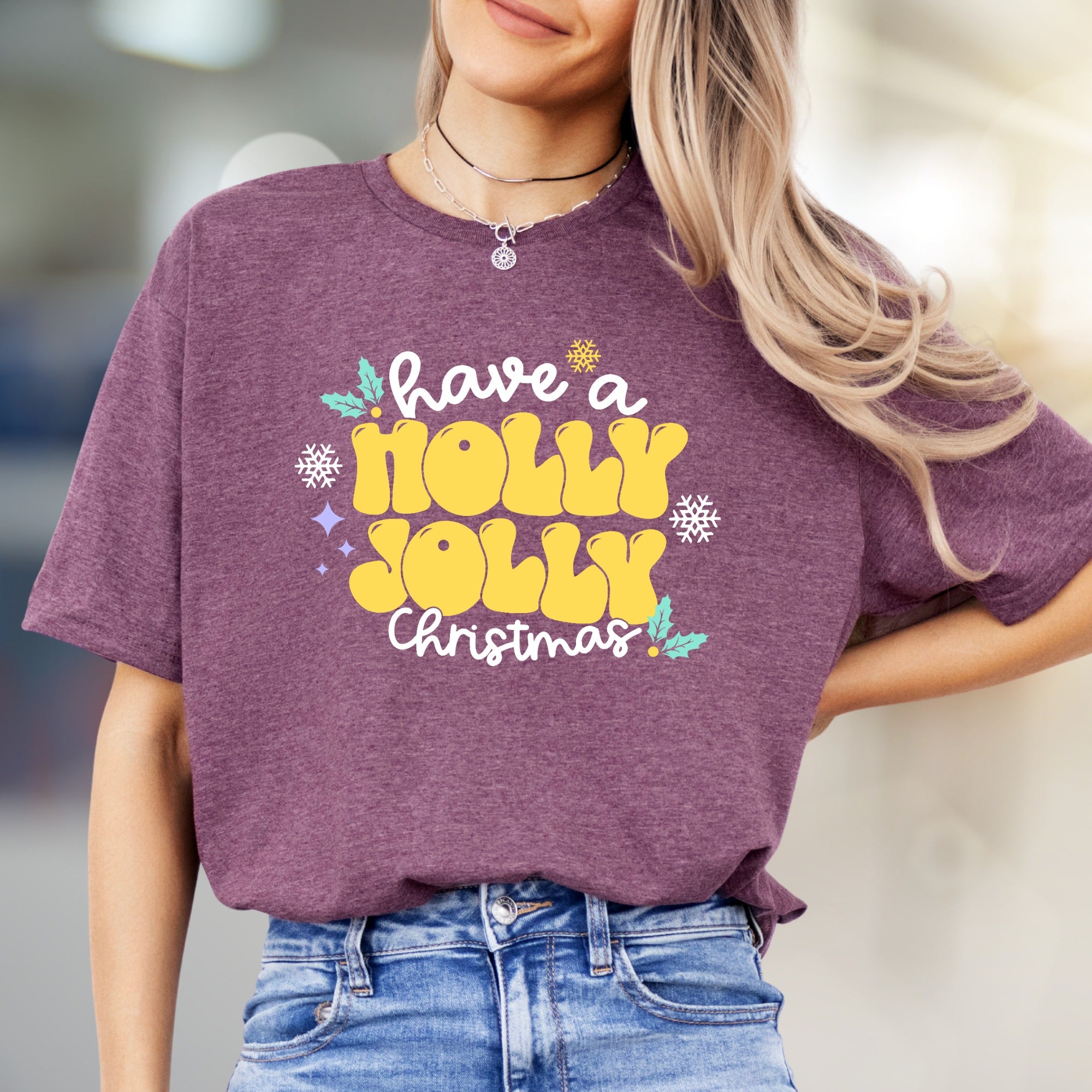 "Have a Holly Jolly Christmas" Retro Holiday Graphic Tee, a Festive Pick for Celebrate