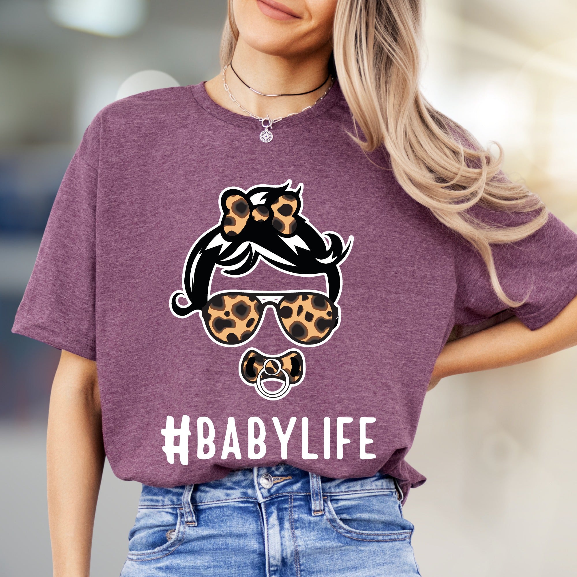#BABYLIFE Leopard Mama Graphic Tee, a Trendy Mom Life Pick for New Parents