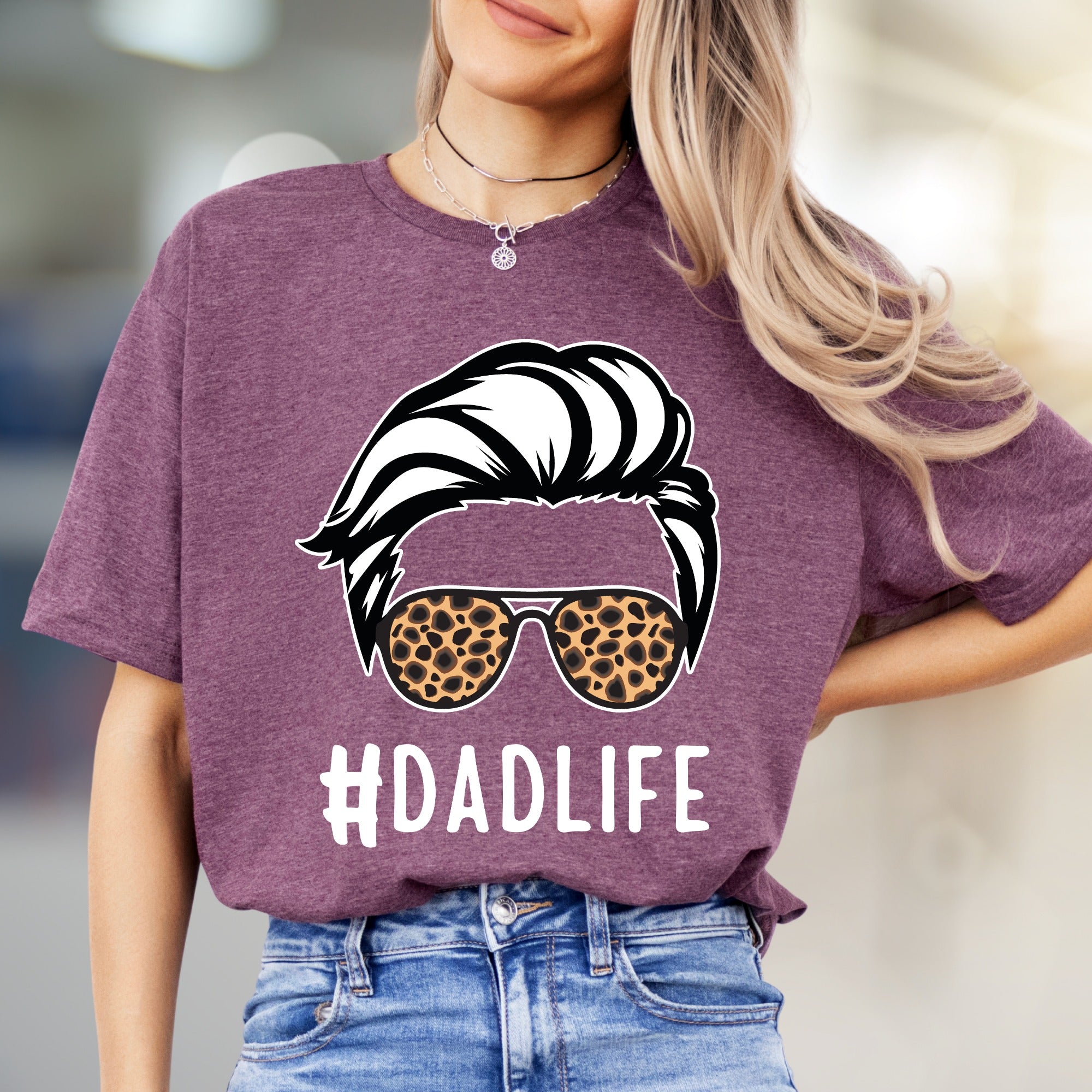 #DADLIFE Leopard Print Sunglasses Graphic Tee, a Father's Day Pick for Cool Dads