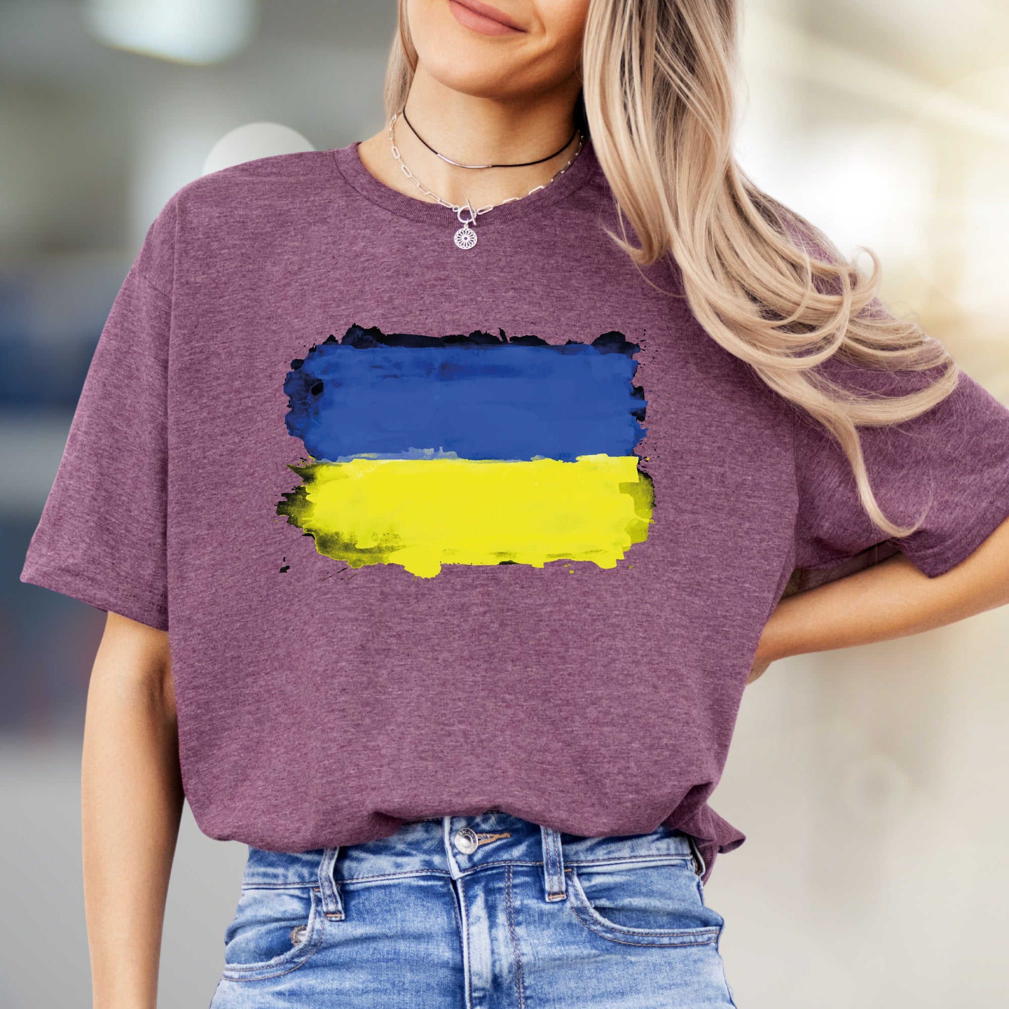 Abstract Ukraine Flag Graphic Tee, A Patriotic Statement for Supporters