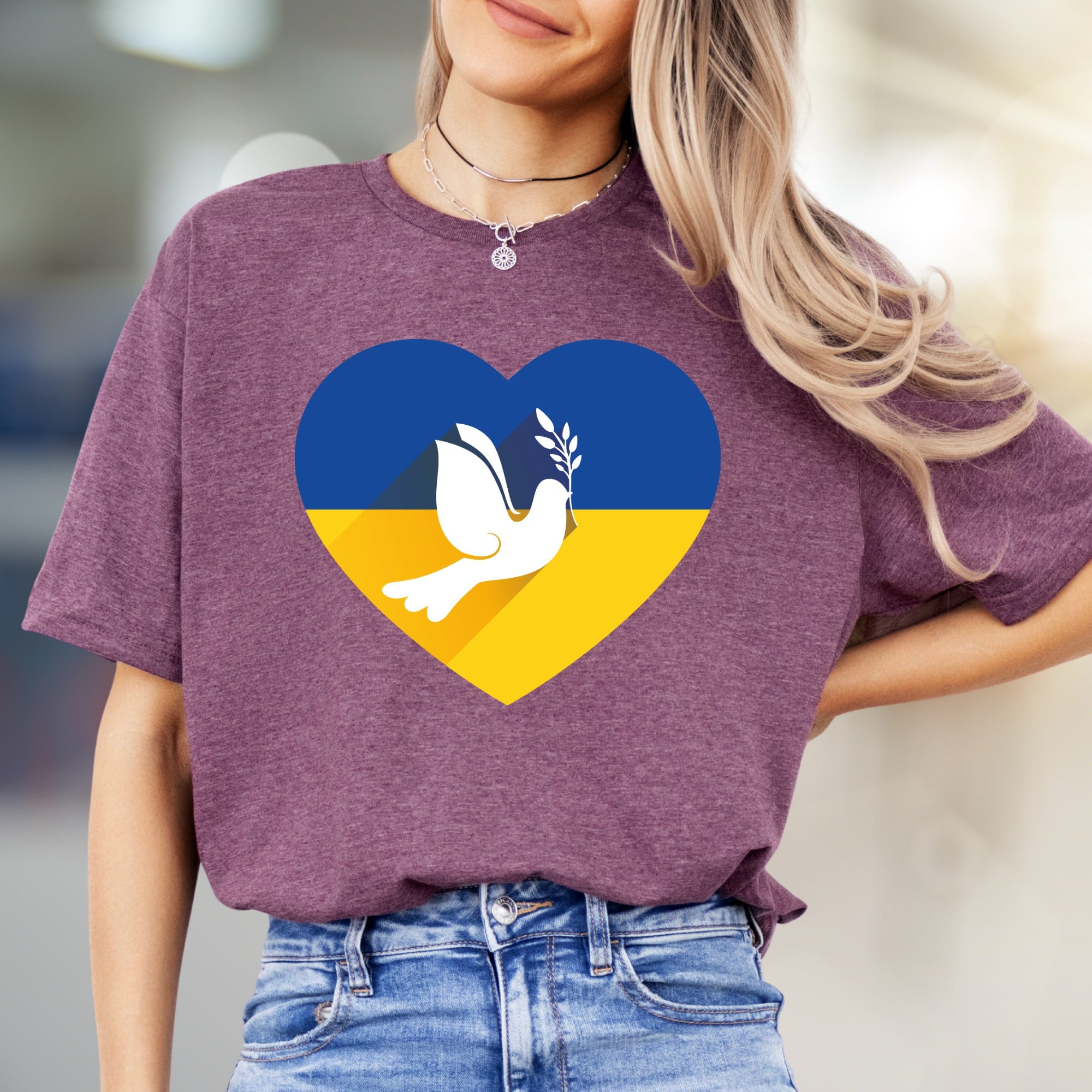 Heart Ukraine Flag Dove Tee, A Statement of Peace for Advocates