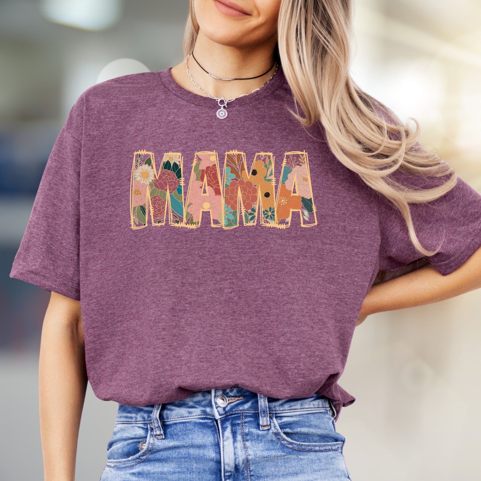 "MAMA" Floral Boho Graphic Tee, A Mother's Day Pick for Her
