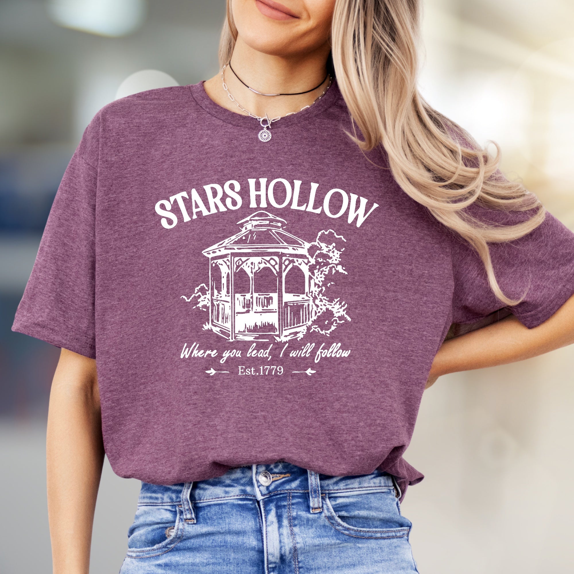 "Stars Hollow Where You Lead, I Will Follow" Graphic Tee, a Fandom Pick for TV Show Lovers