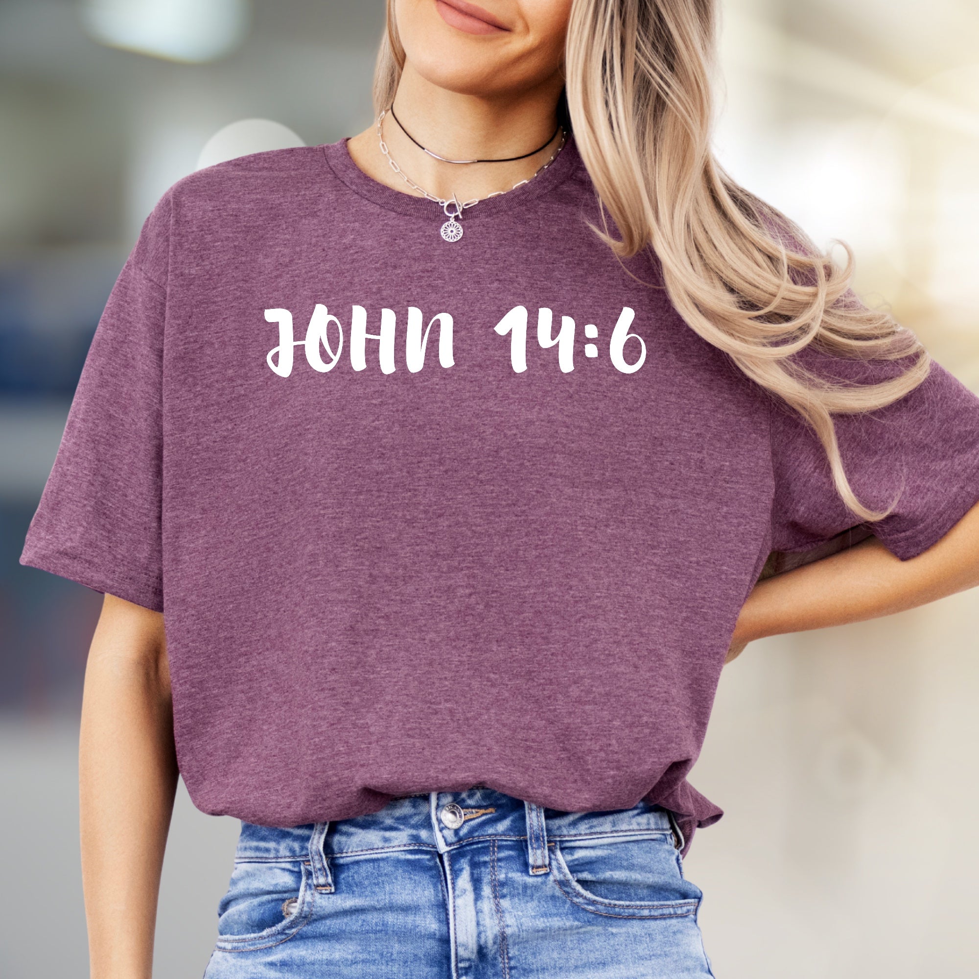 "John 14:6" Scriptural Graphic Tee, an Inspirational Pick for Believers