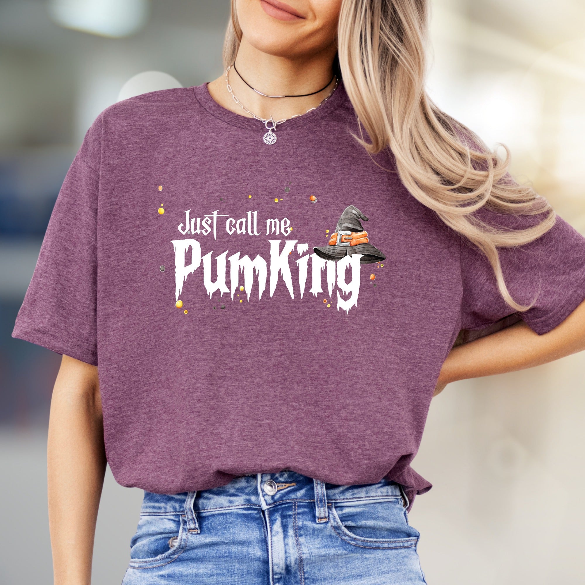 "Just Call Me PumKing" Halloween Graphic Tee, a Spooky Chic Pick for Holiday Enthusiasts