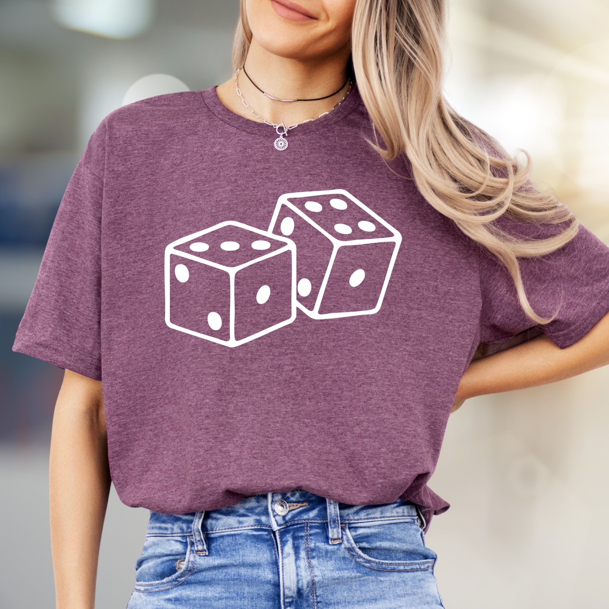Rolling Dice Lucky Charm Graphic Tee, A Casino Vibe Pick for Game Lovers