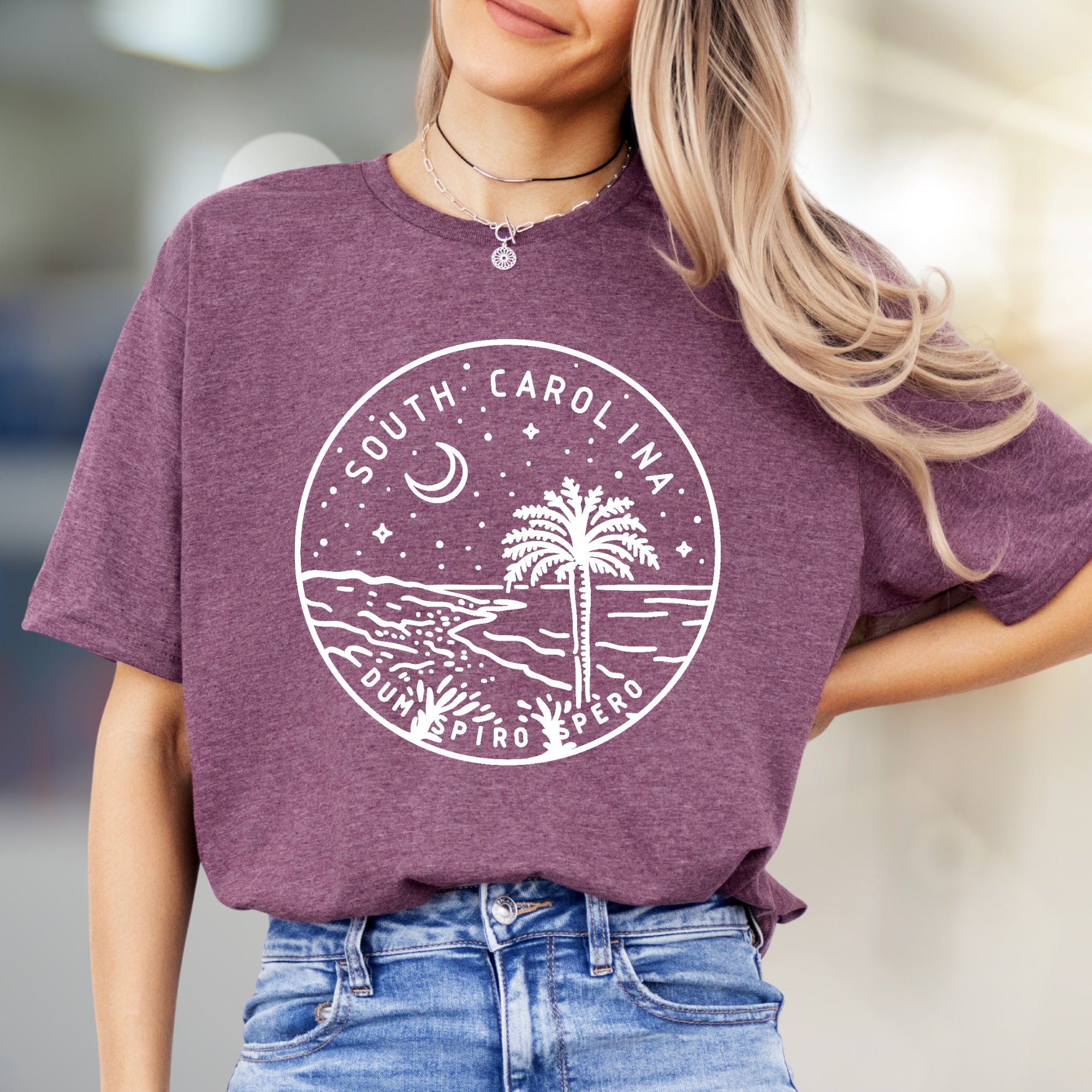 "South Carolina Dum Spiro Spero" Coastal Vibes Graphic Tee, a State Pride Pick for Locals & Travelers
