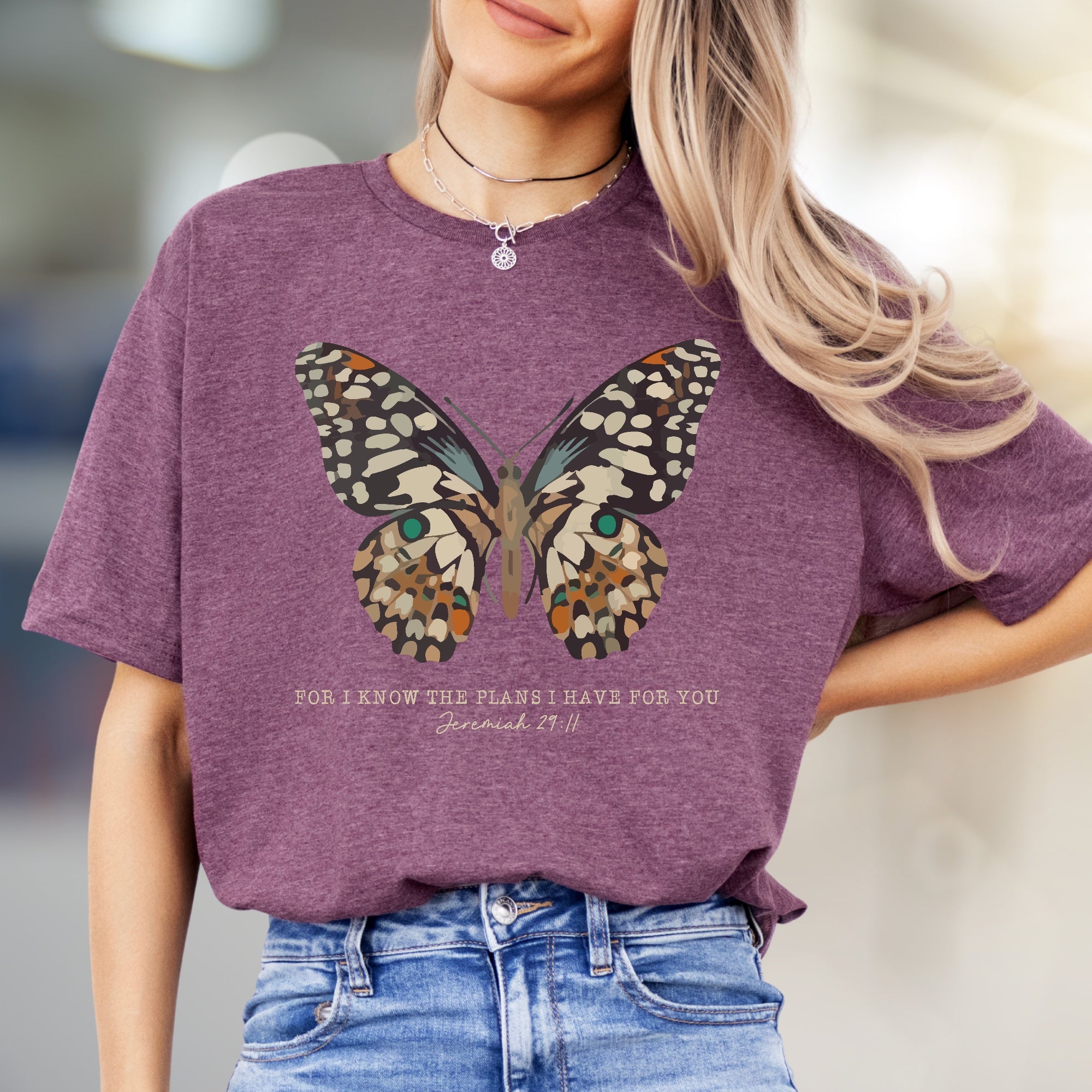 "FOR I KNOW THE PLANS I HAVE FOR YOU" Butterfly Graphic Tee, a Faith-Inspired Pick for Believers