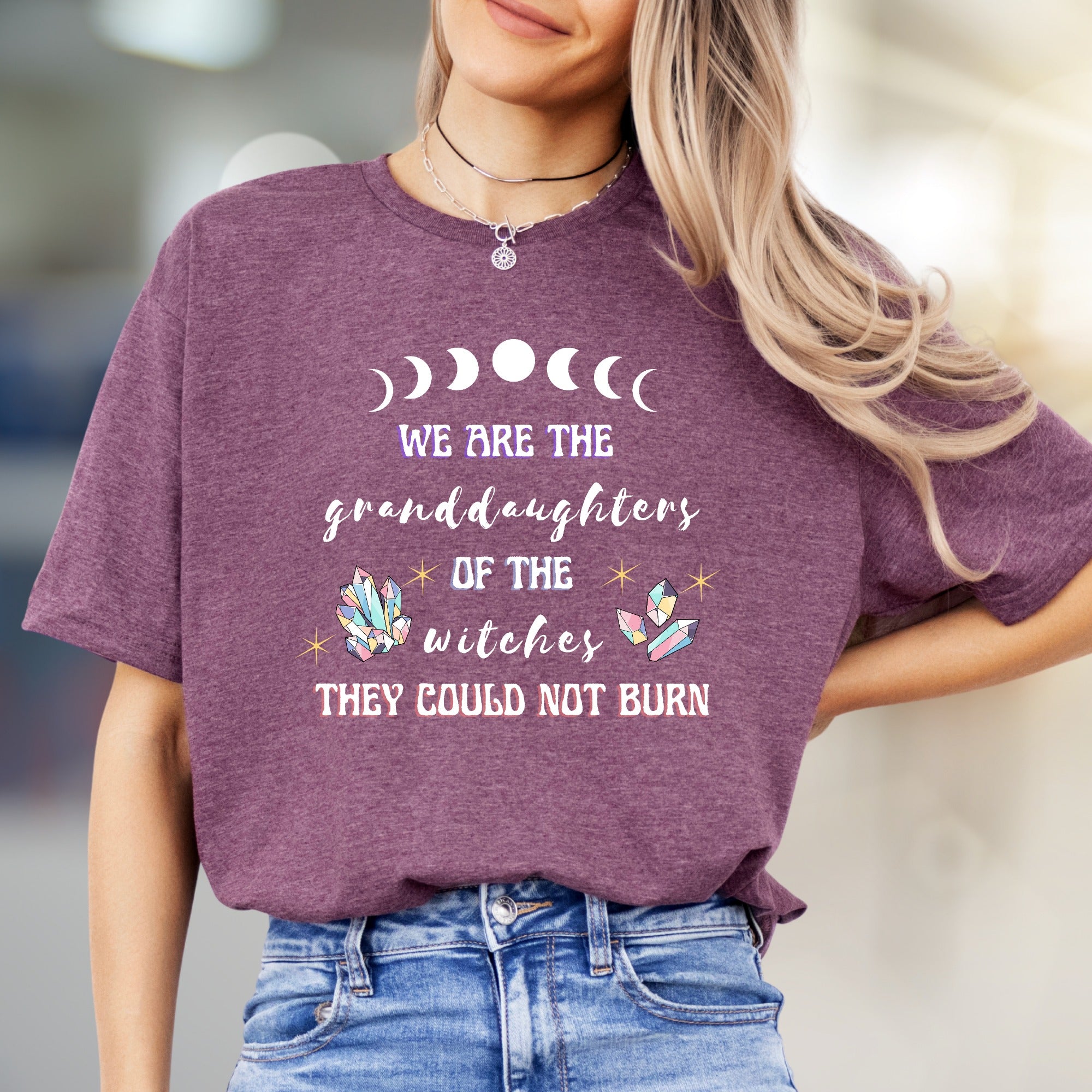 "We Are The Granddaughters" Witchy Moon Phases Graphic Tee, a Empowering Statement for Free Spirits