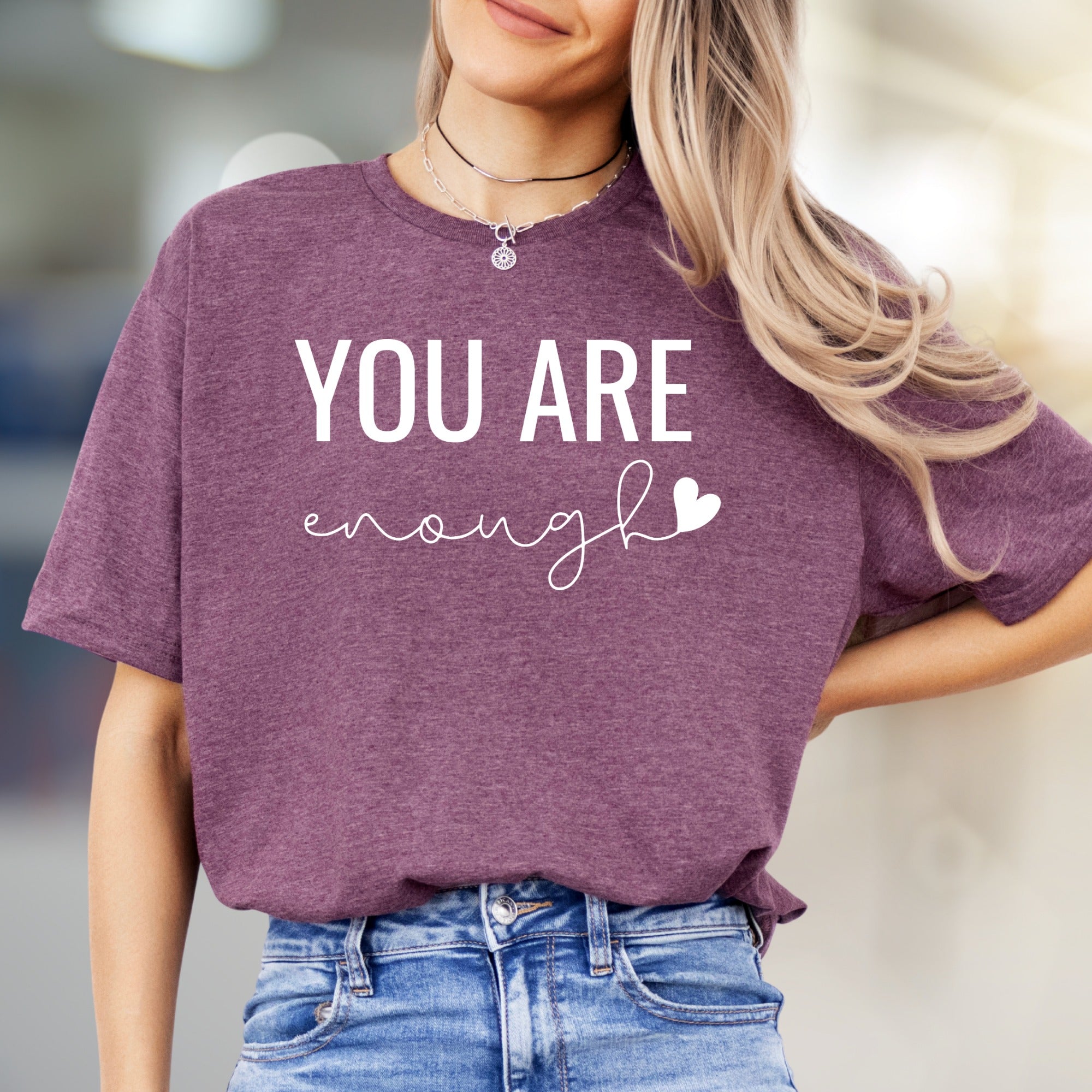 "YOU ARE enough" Motivational Graphic Tee, a Self-Love Pick for Everyone