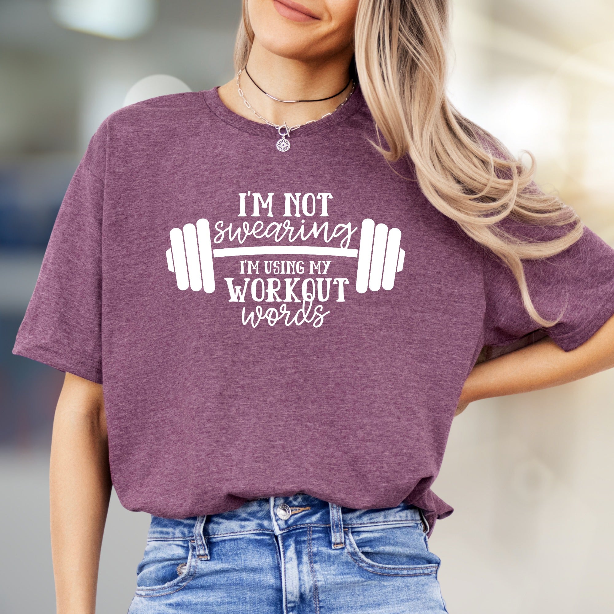 "I'm Not Swearing, I'm Using My Workout Words" Humorous Gym Graphic Tee, A Fitness Enthusiast's Pick
