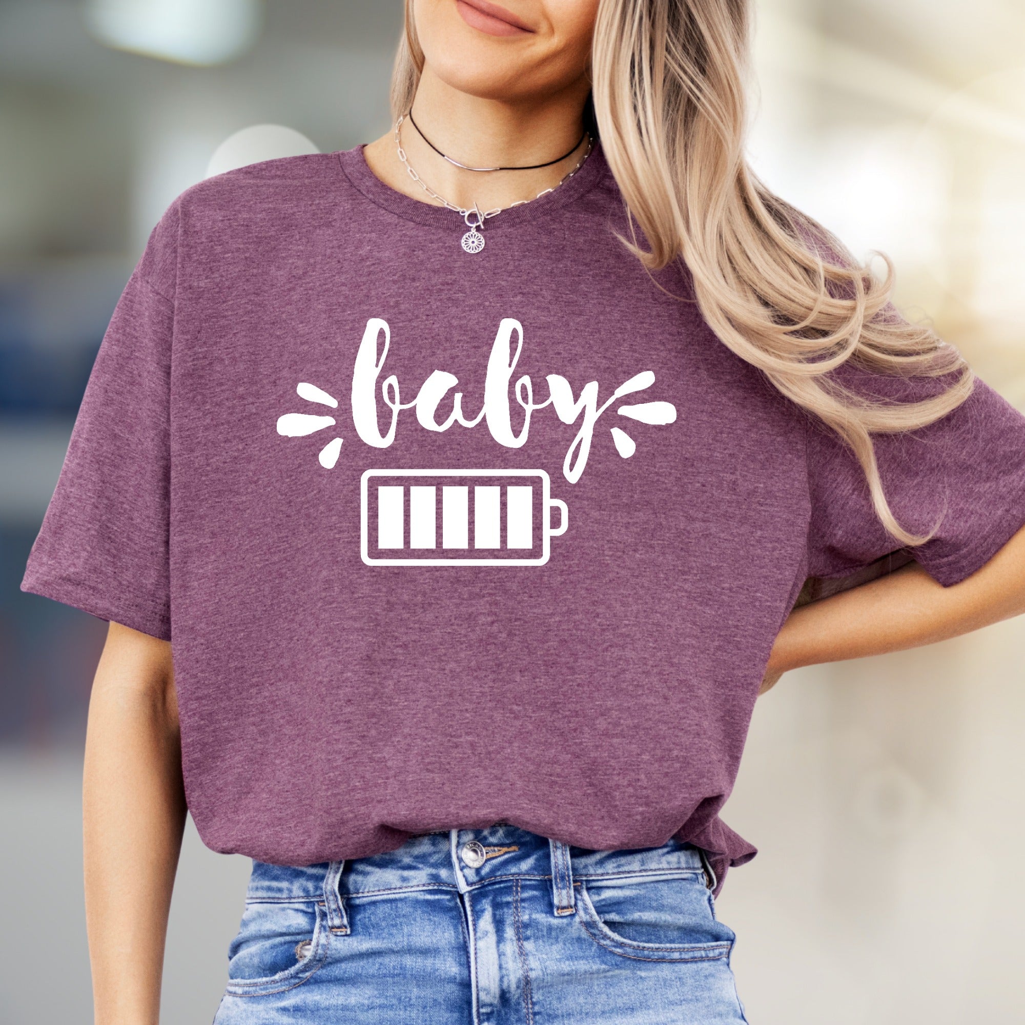 "Baby" Battery Low Graphic Tee, a Parent's Reality Pick for Moms & Dads