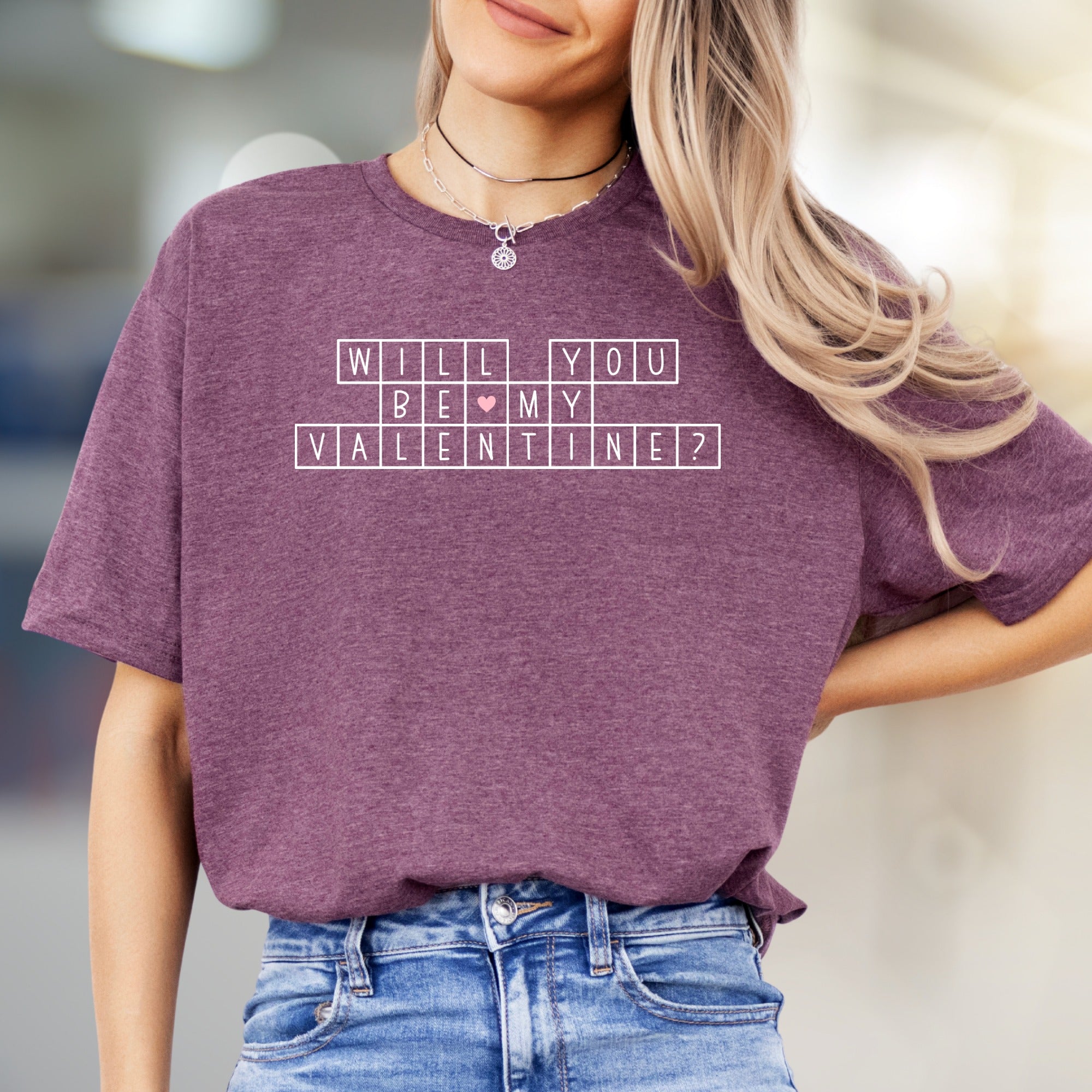 "Will You Be My Valentine?" Scrabble Graphic Tee, A Romantic Pick for Sweethearts