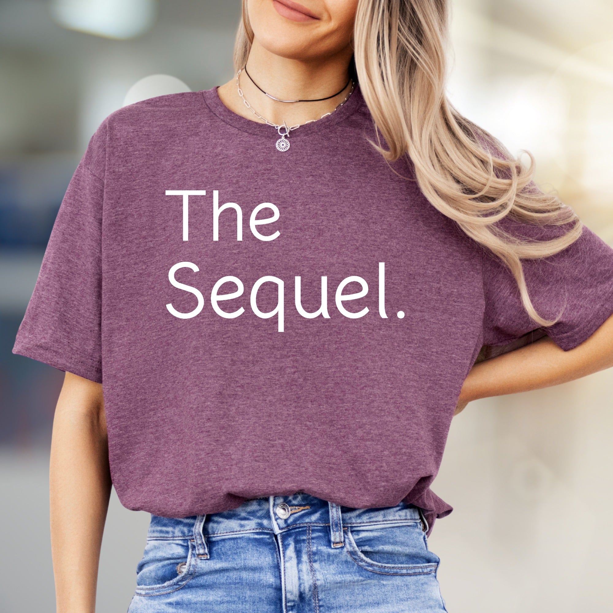 "The Sequel." Minimalist Text Graphic Tee, a Witty Pick for Movie Lovers