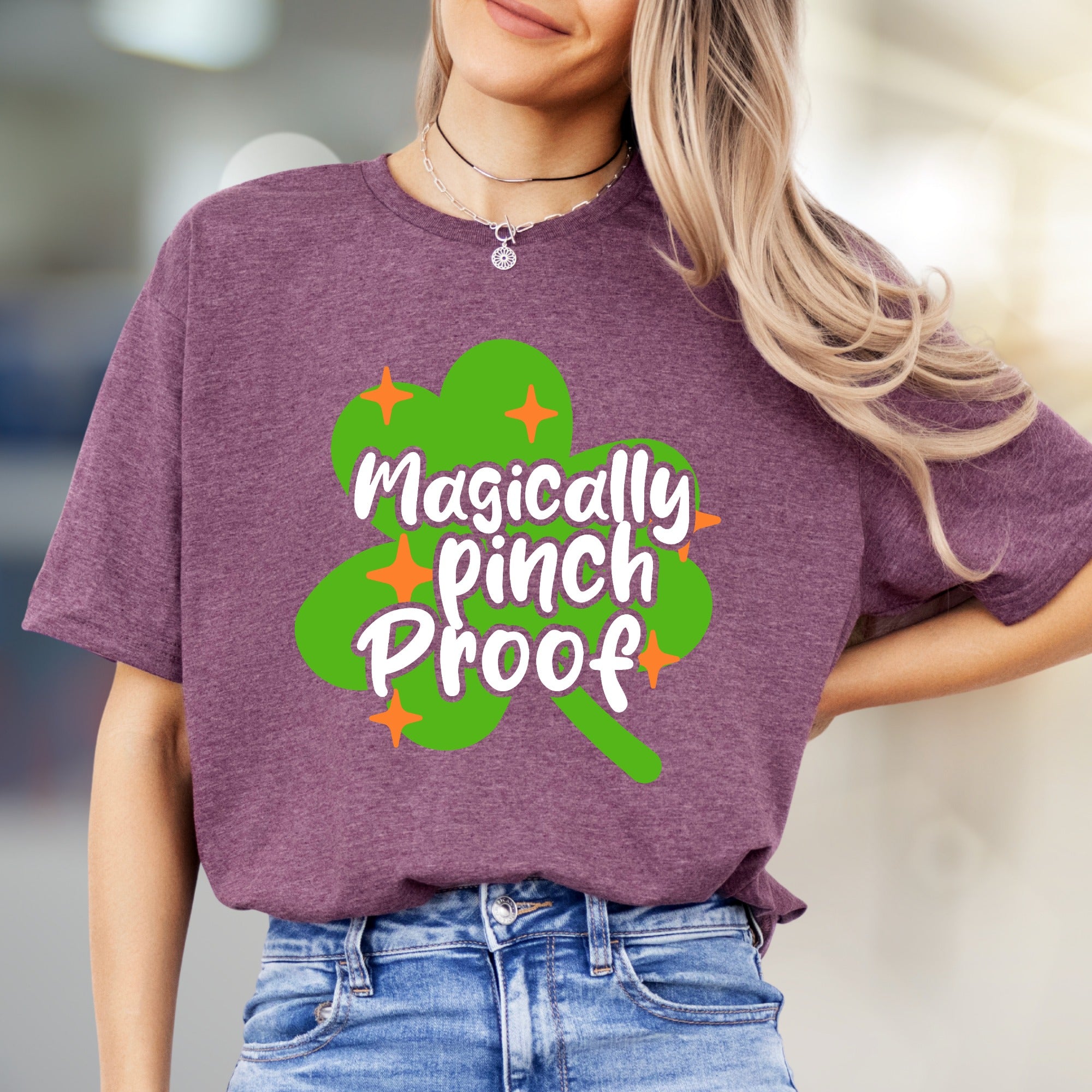 "Magically Pinch Proof" Shamrock Graphic Tee, a St. Paddy's Celebration Pick for Anyone