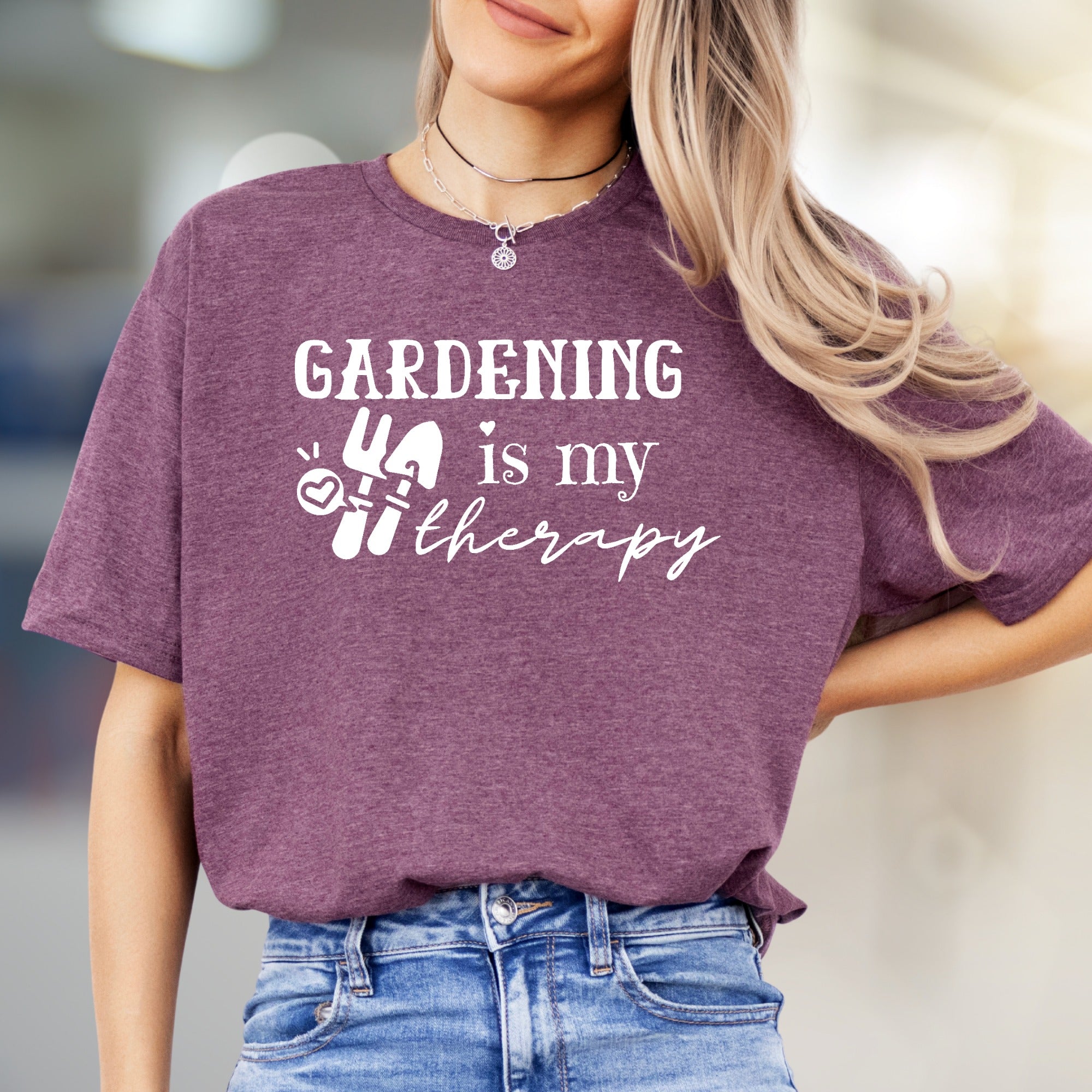 "Gardening Is My Therapy" Garden Tools Graphic Tee, a Green Thumb Pick for Plant Lovers