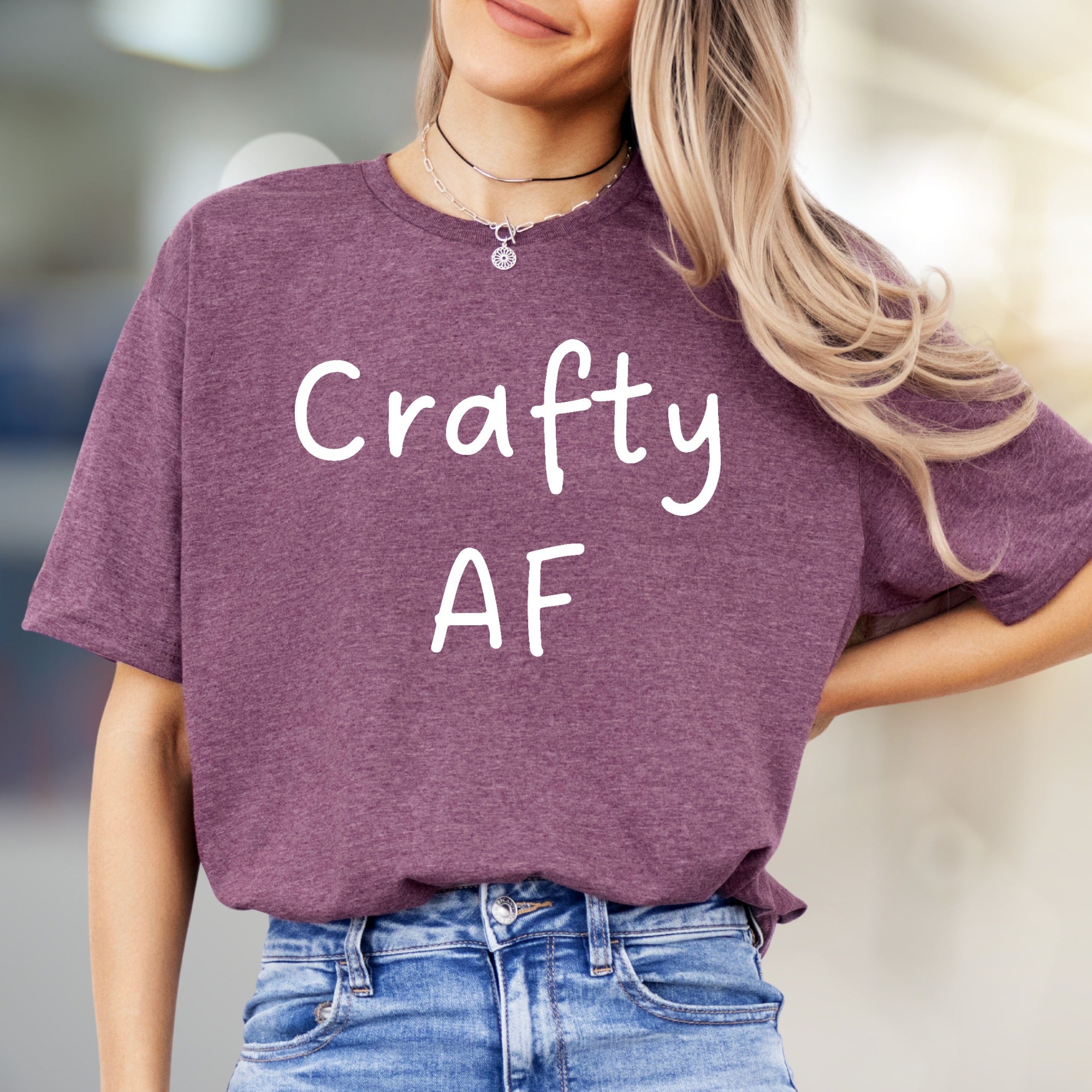 "Crafty AF" Fun Text Graphic Tee, A Creative Expression Unisex Tee