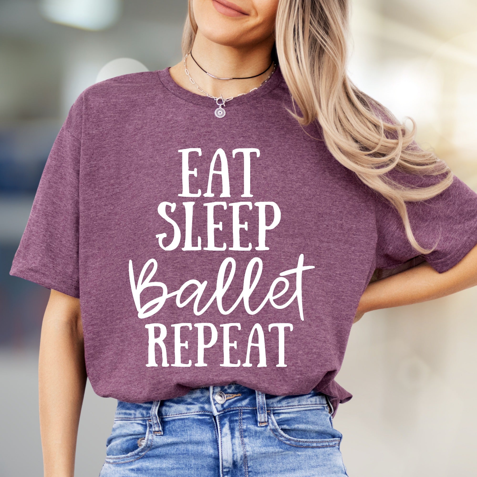 "Eat Sleep Ballet Repeat" Dance Lover Graphic Tee, a Lifestyle Pick for Ballerinas