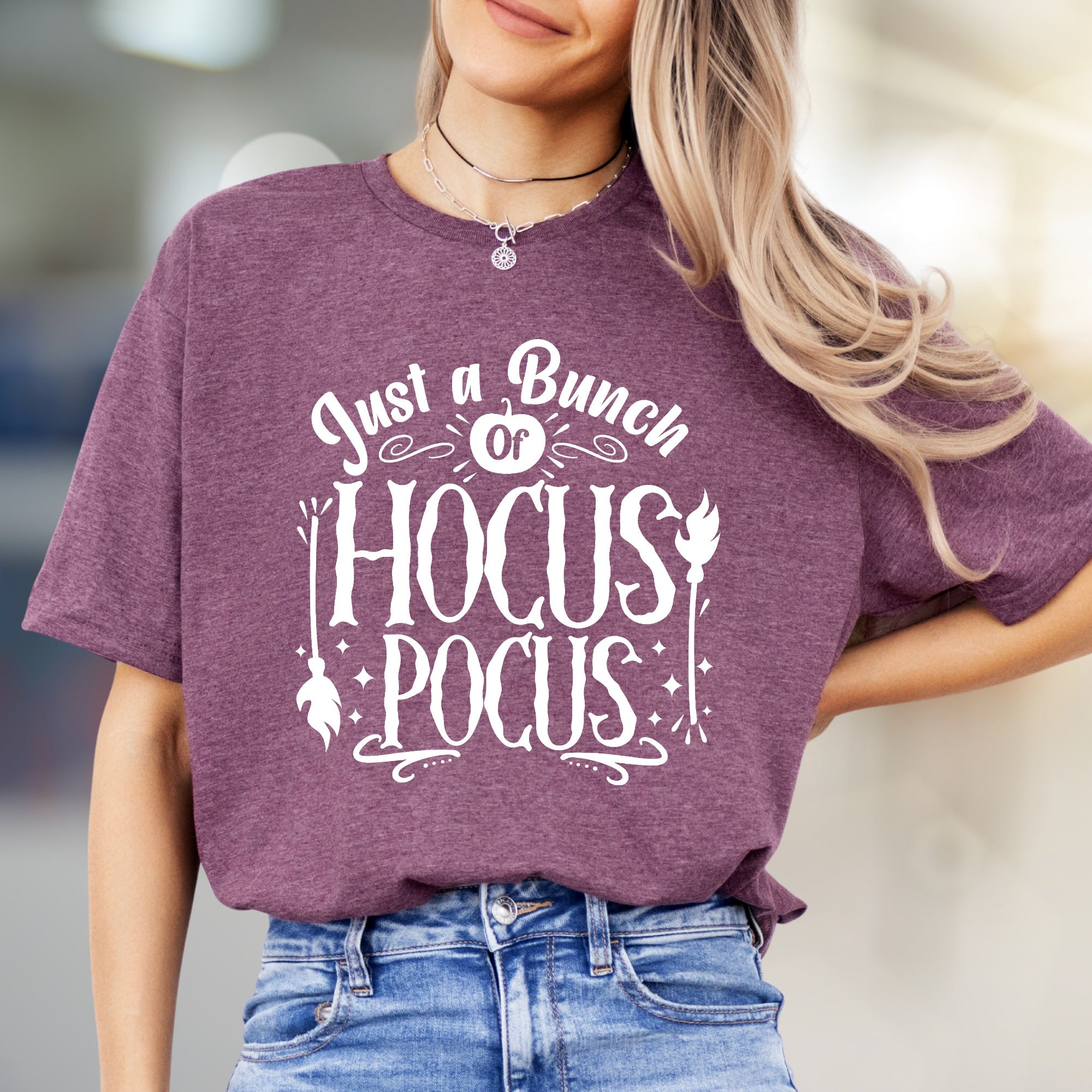 "Just a Bunch of Hocus Pocus" Halloween Graphic Tee, a Spooky Pick for Festive Fans