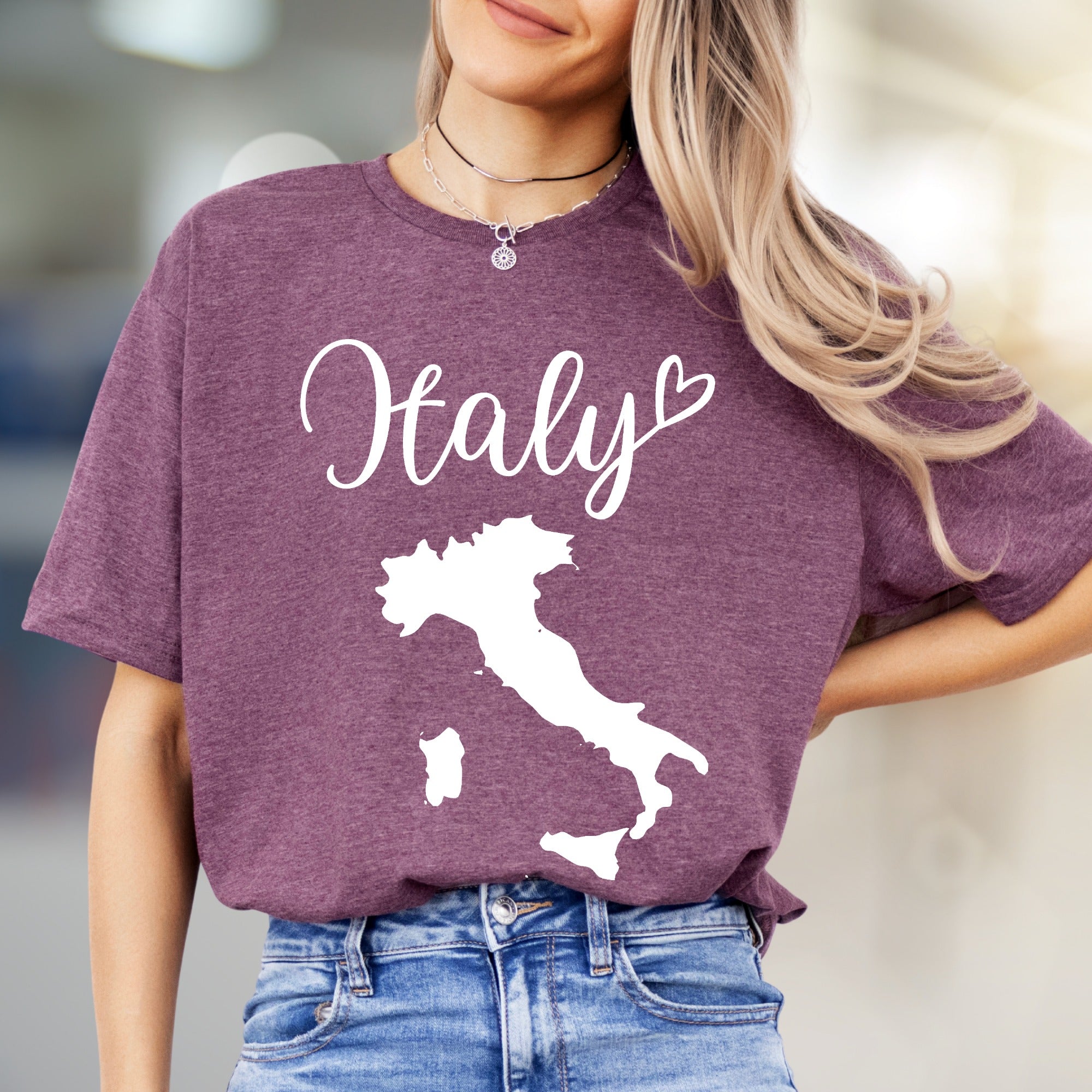 "Italy" Script Map Graphic Tee, a Wanderlust Pick for Globetrotters