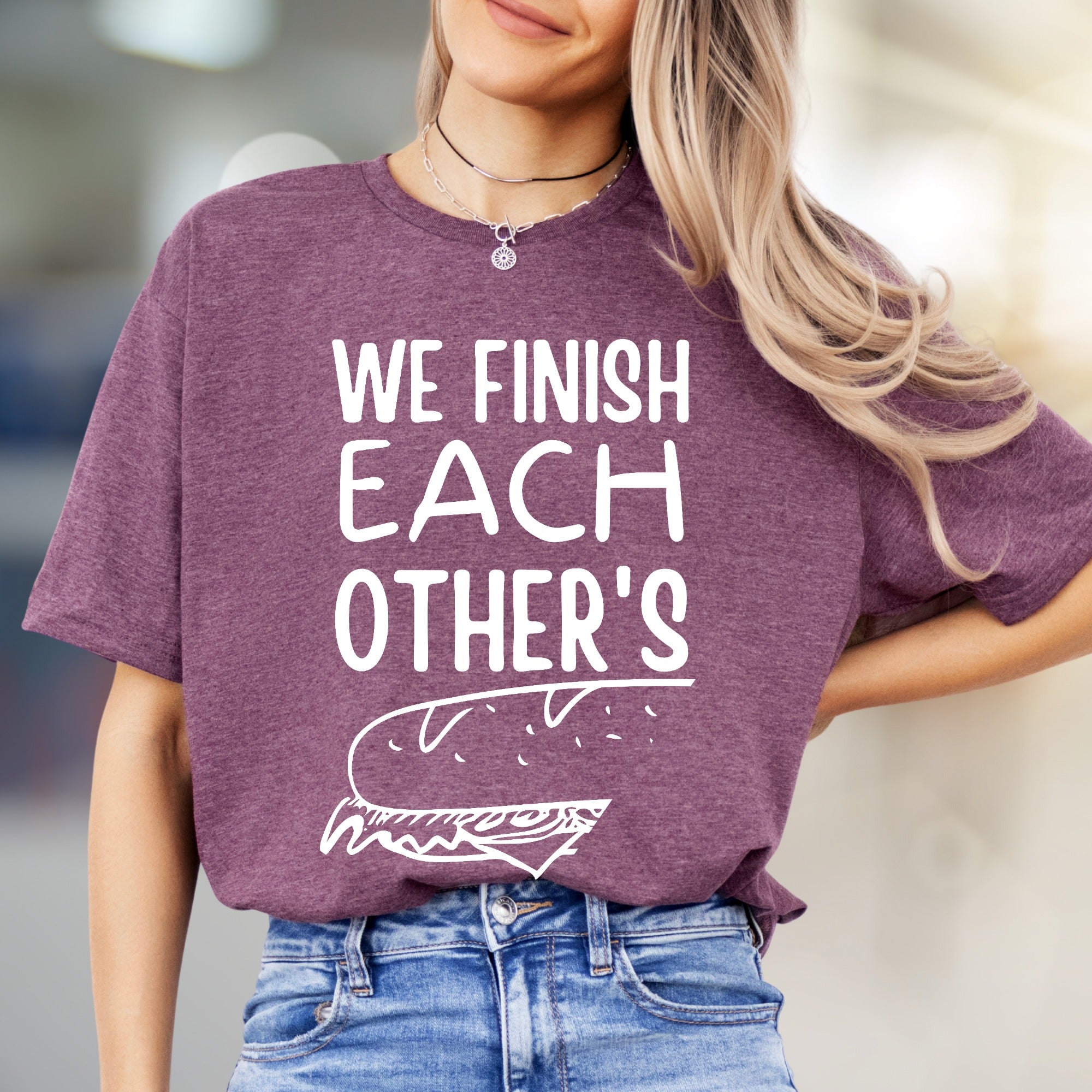 "WE FINISH EACH OTHER'S" Sandwich Graphic Tee, A Culinary Charm for Foodies