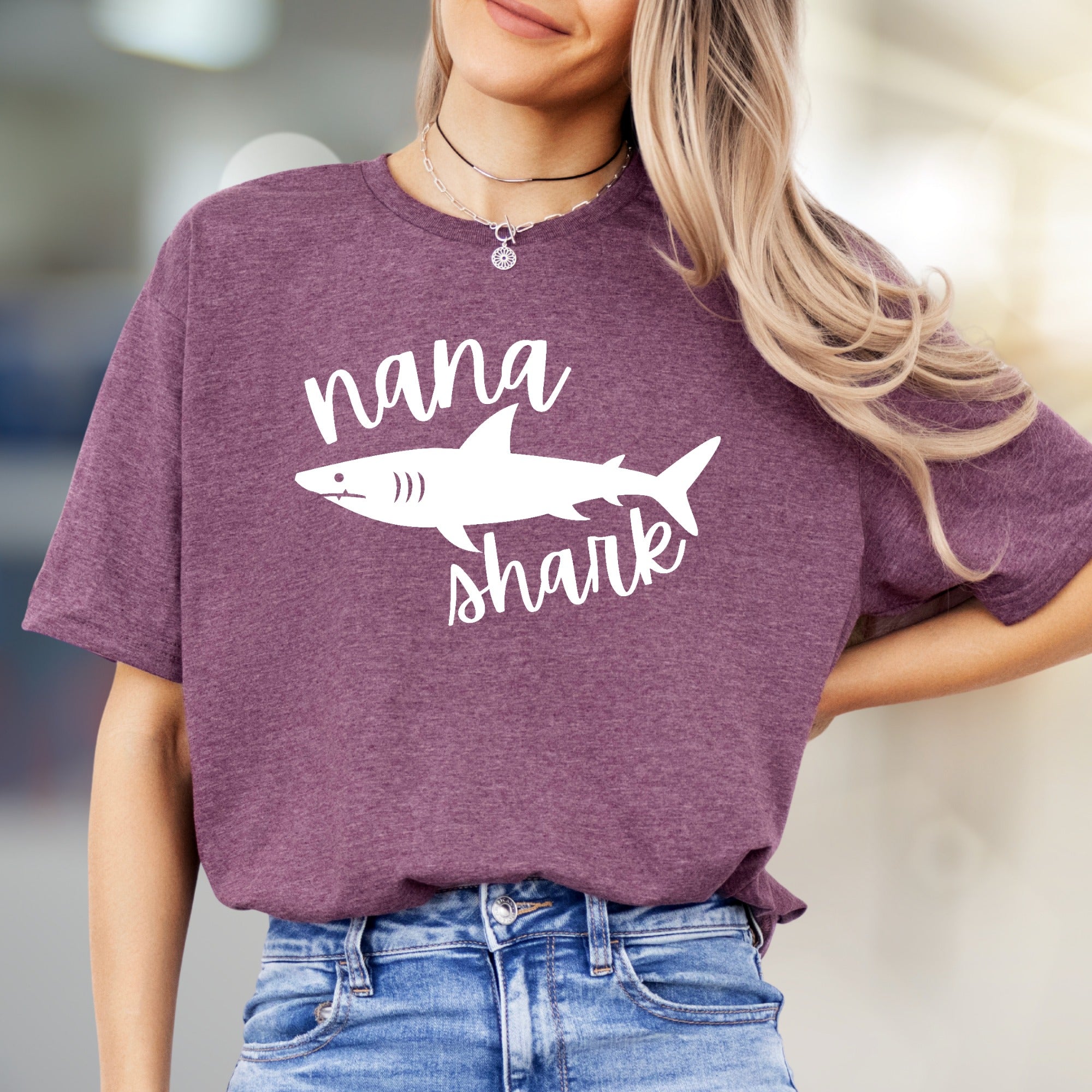 "Nana Shark" Family Fun Graphic Tee, a Heartfelt Pick for Grandmothers