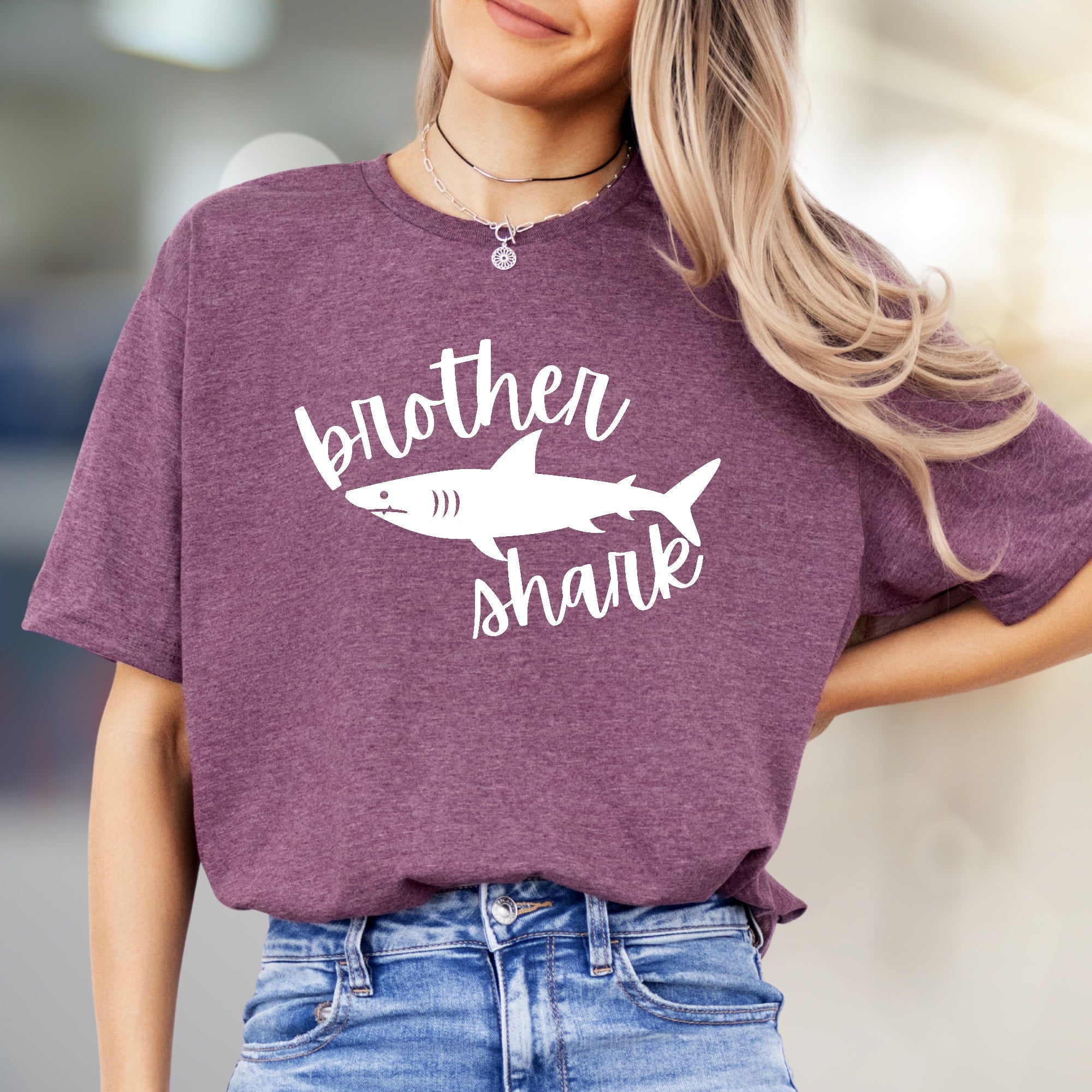 "Brother Shark" Wordplay Graphic Tee, a Family Fun Pick for Siblings