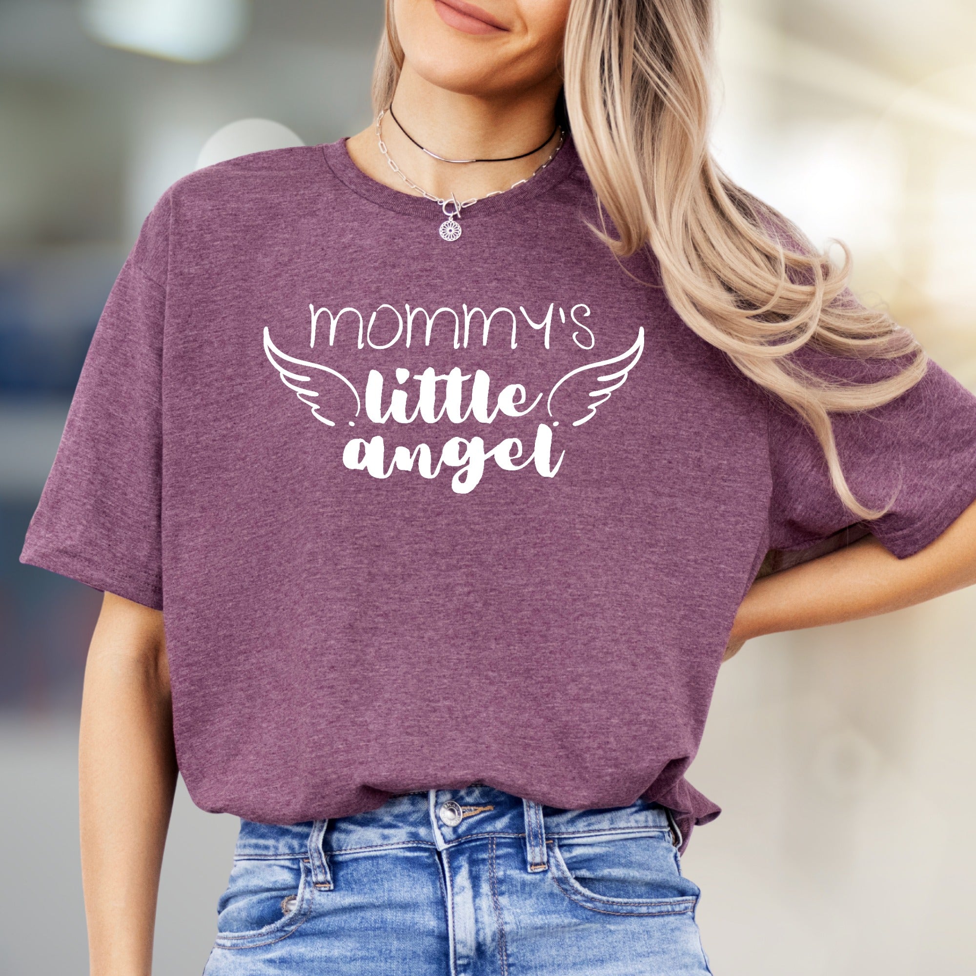 "Mommy's Little Angel" Whimsical Graphic Tee, A Parental Love Pick for New Moms