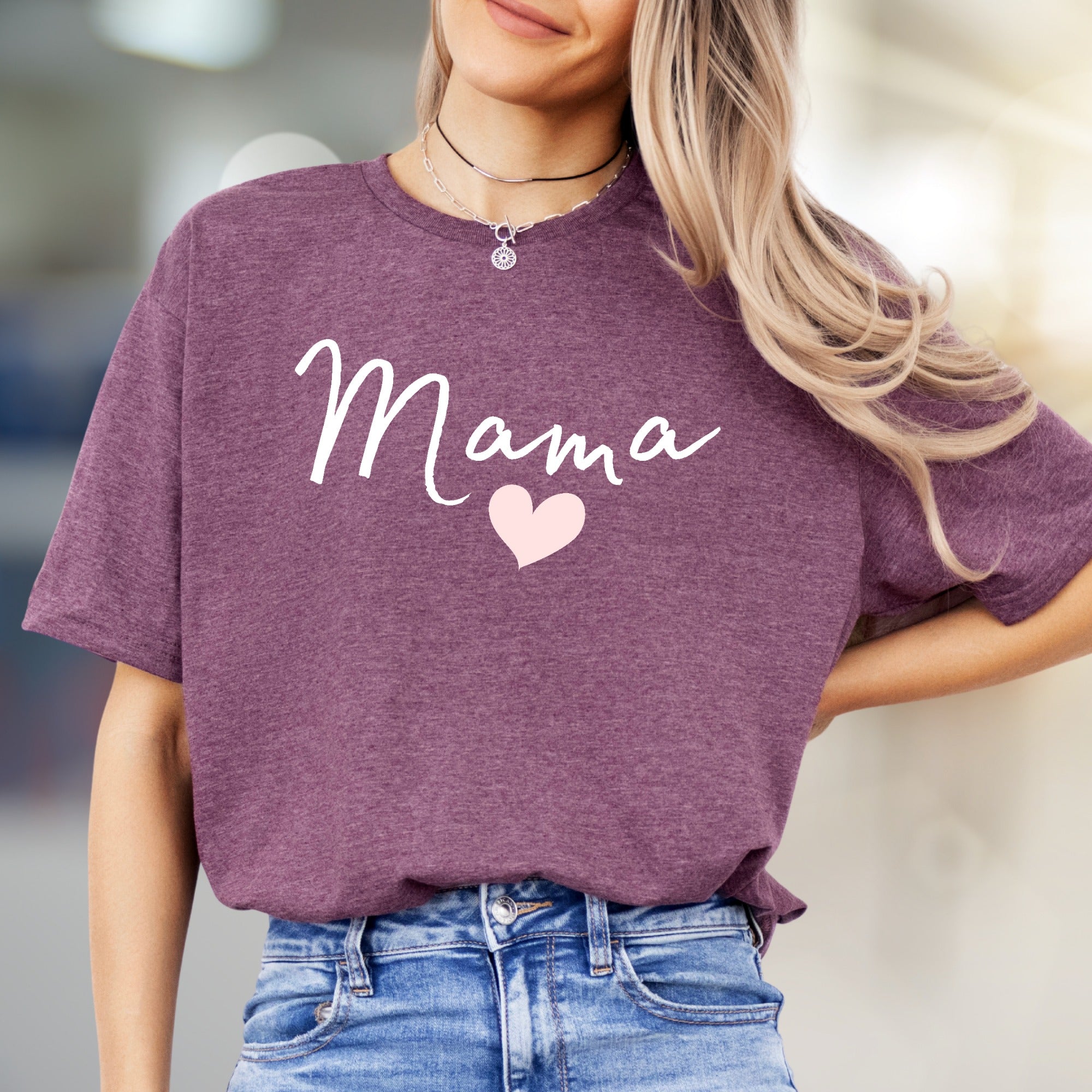 "Mama" Script Heart Graphic Tee, a Loving Pick for New Moms