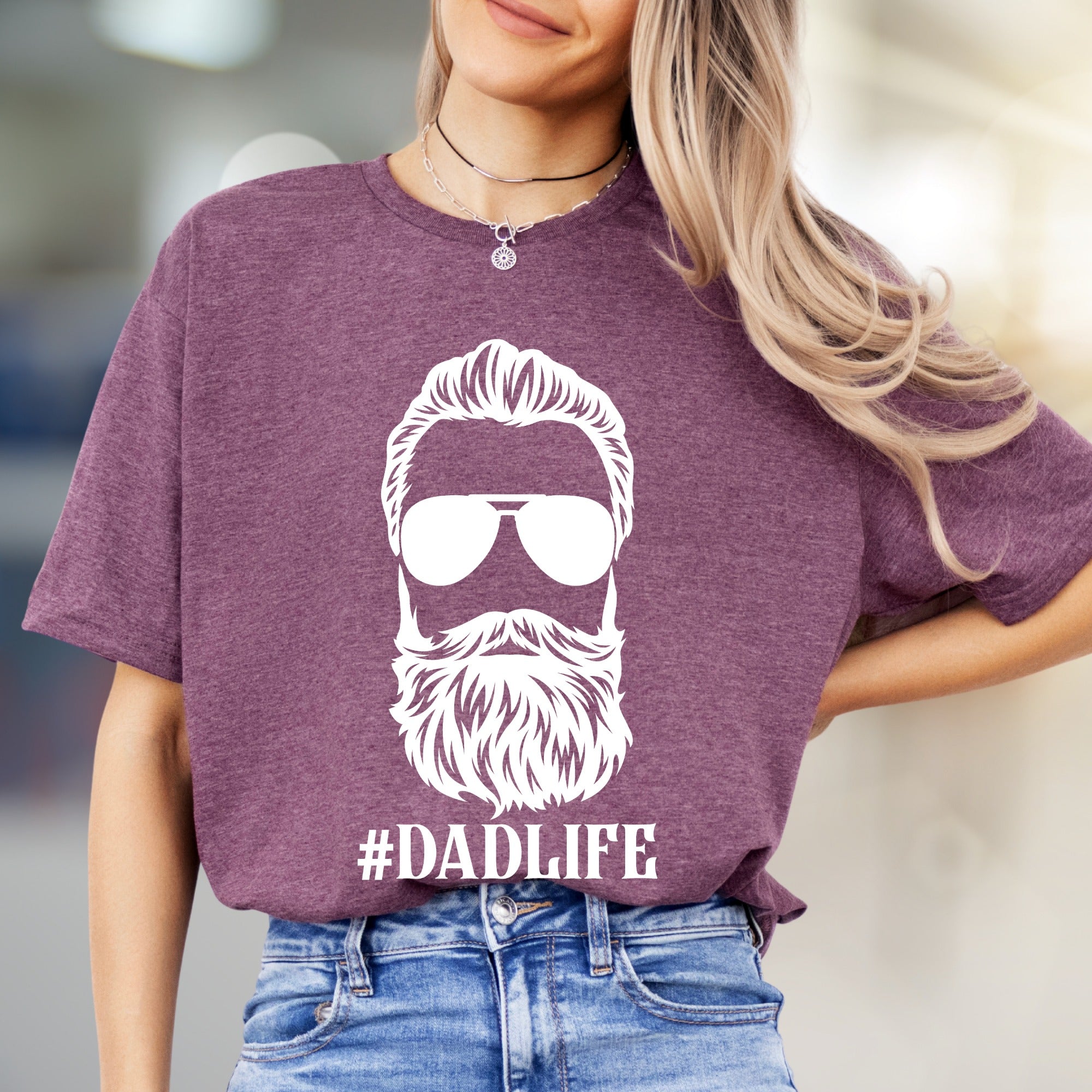 "#DADLIFE" Bearded Guy Graphic Tee, a Father's Day Pick for Cool Dads