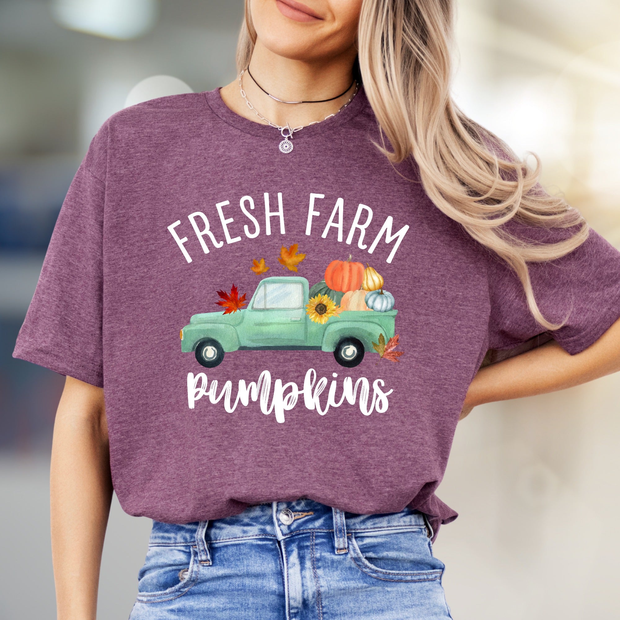 "Fresh Farm Pumpkins" Autumn Graphic Tee, a Rustic Pick for Fall Lovers