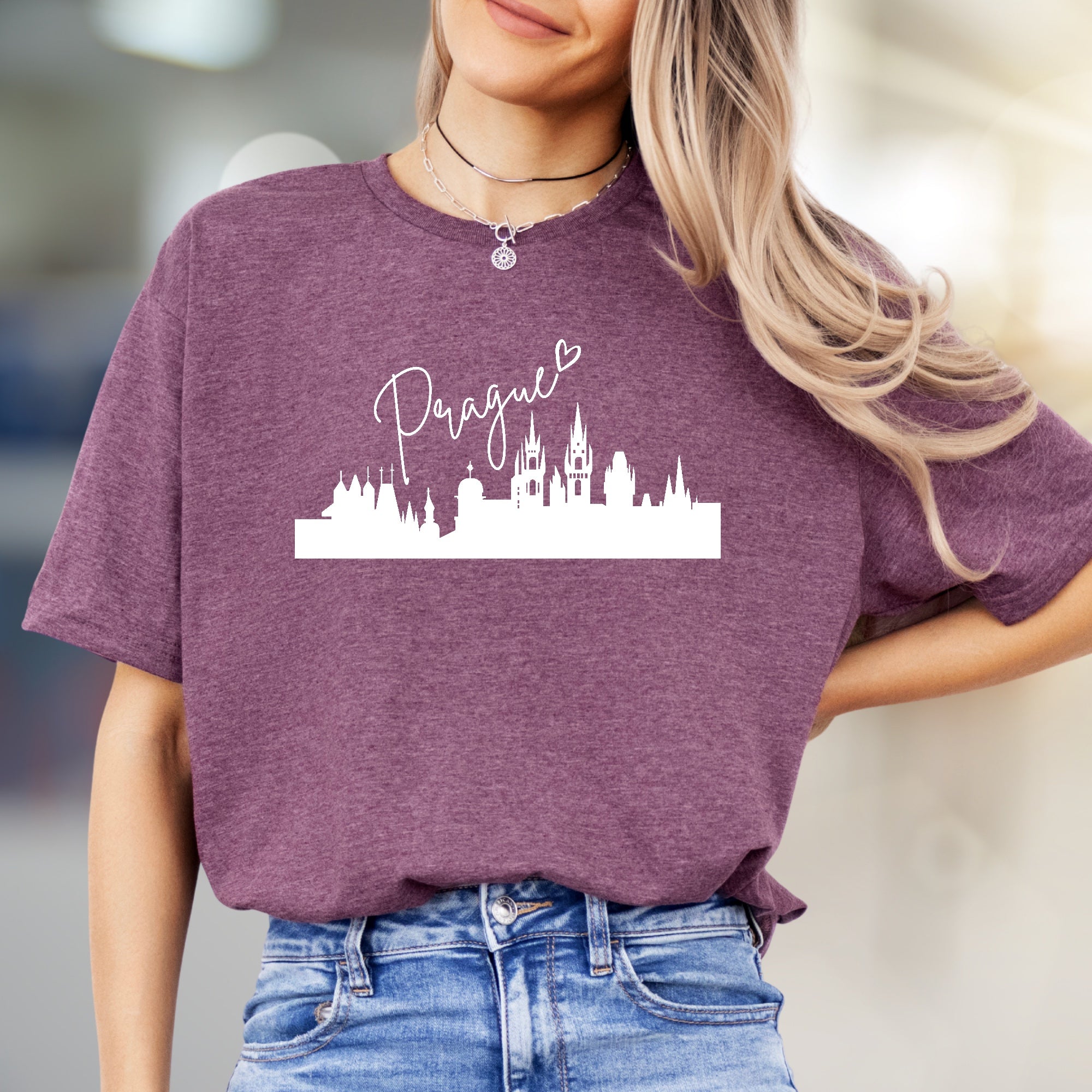 "Prague" Cityscape Graphic Tee, a Travel Souvenir Pick for Adventurers