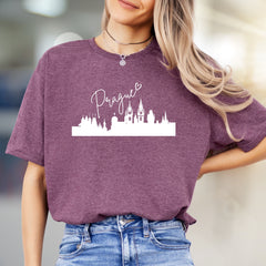 "Prague" Cityscape Graphic Tee, a Travel Souvenir Pick for Adventurers