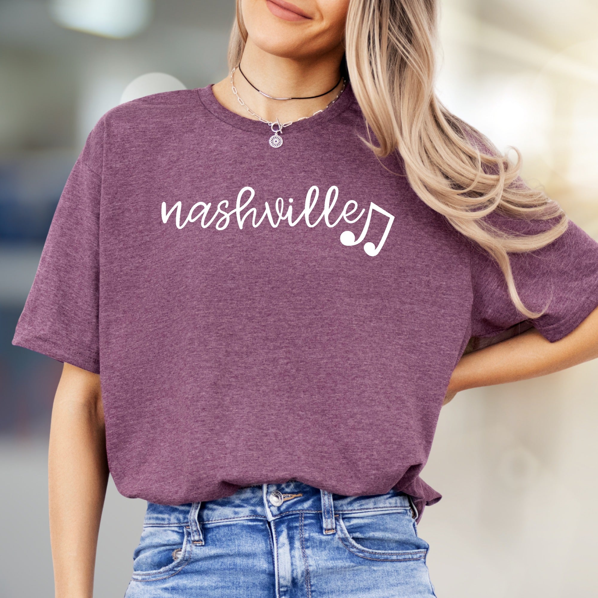"nashville" Music Note Graphic Tee, a Country Lifestyle Pick for Music Lovers