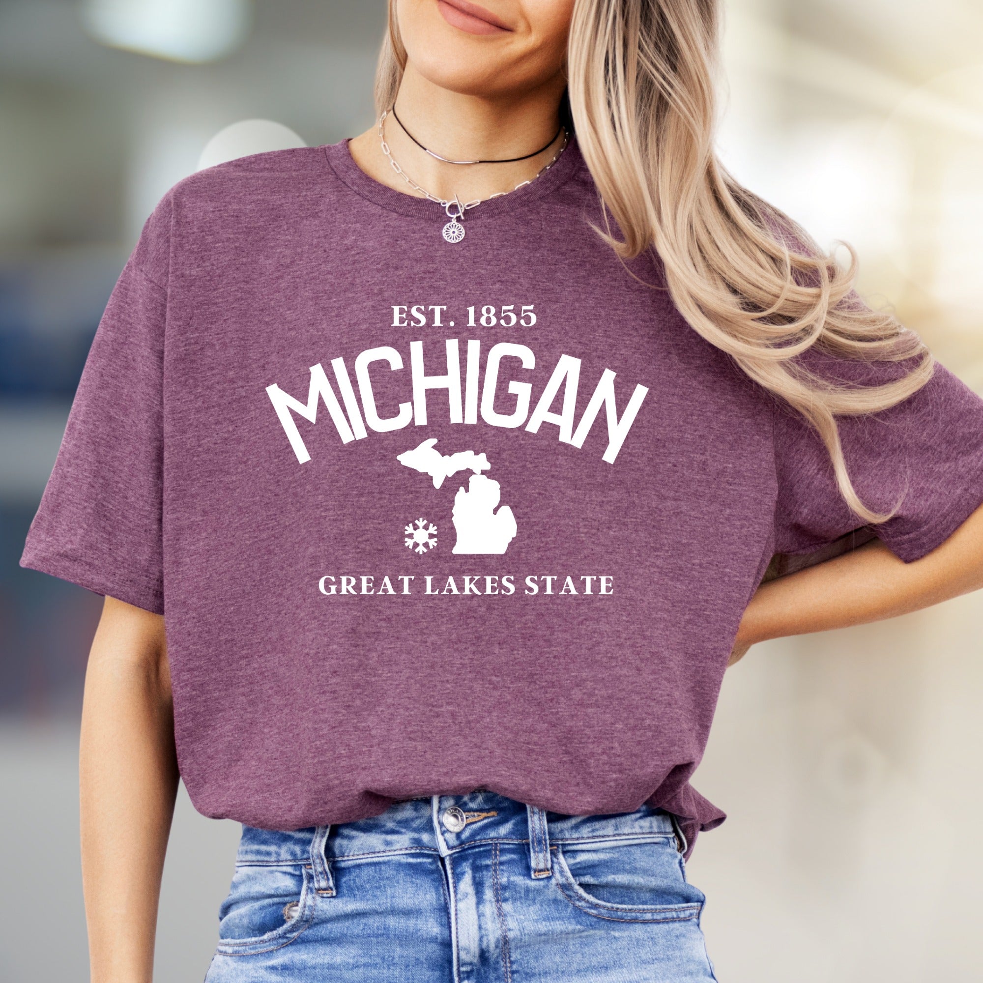 Michigan Est. 1855 T-Shirt, Great Lakes State Graphic Tee, a Collegiate Style Pick for State Pride Enthusiasts