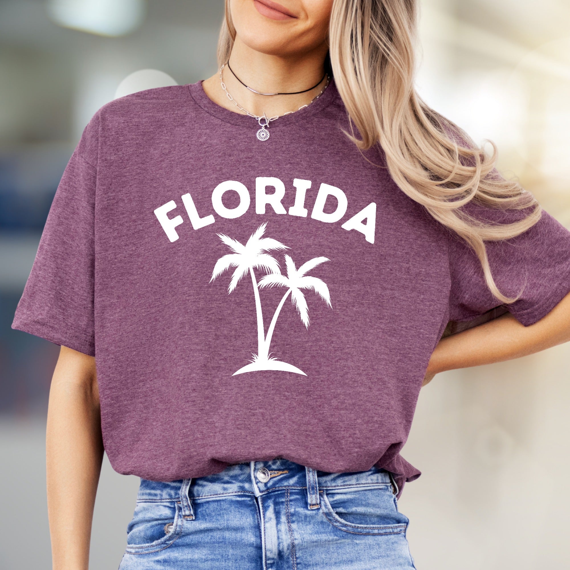 "FLORIDA" Palm Tree Graphic Tee, a Sunshine State Pick for Travelers & Locals