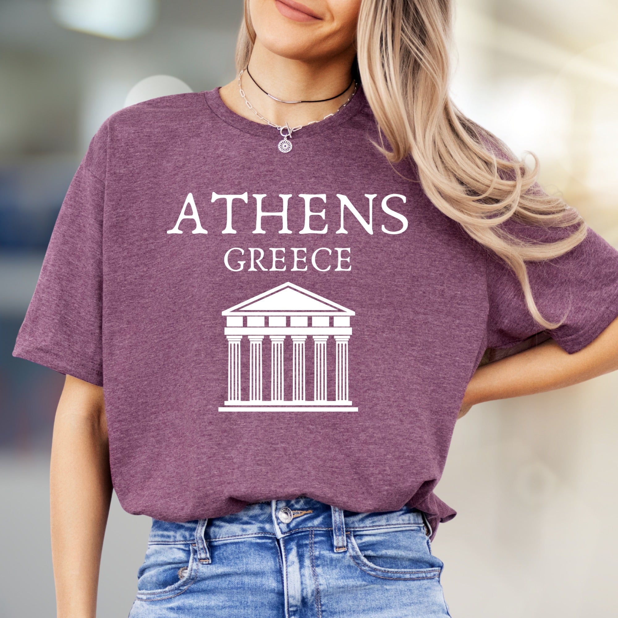 "ATHENS GREECE" Landmark Graphic Tee, a Travel Souvenir for Culture Lovers