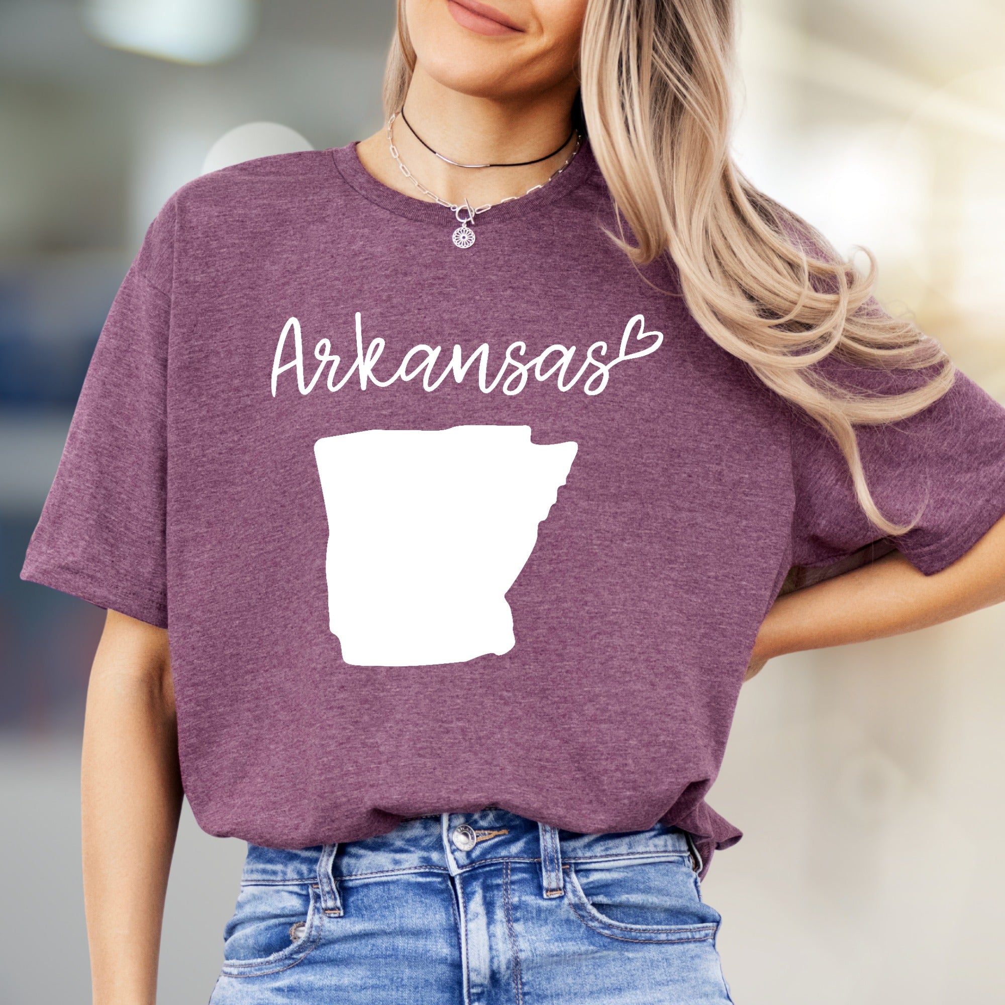 Arkansas with Heart State Map Graphic Tee, a Hometown Pride Pick for Travelers